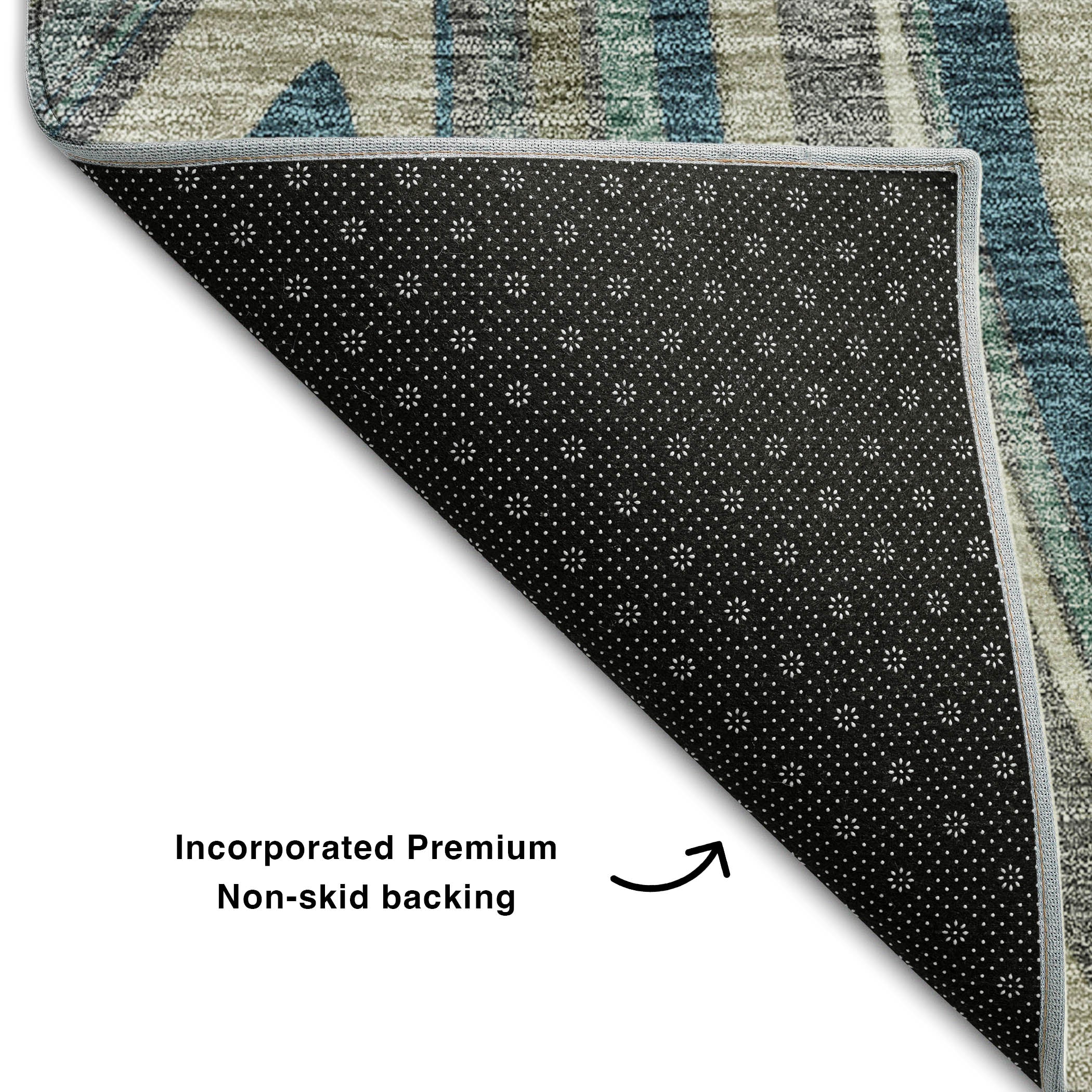 Zanzibar Machine Washable Transitional Teal Rug 1'8" x 2'6" #shape_Rectangle