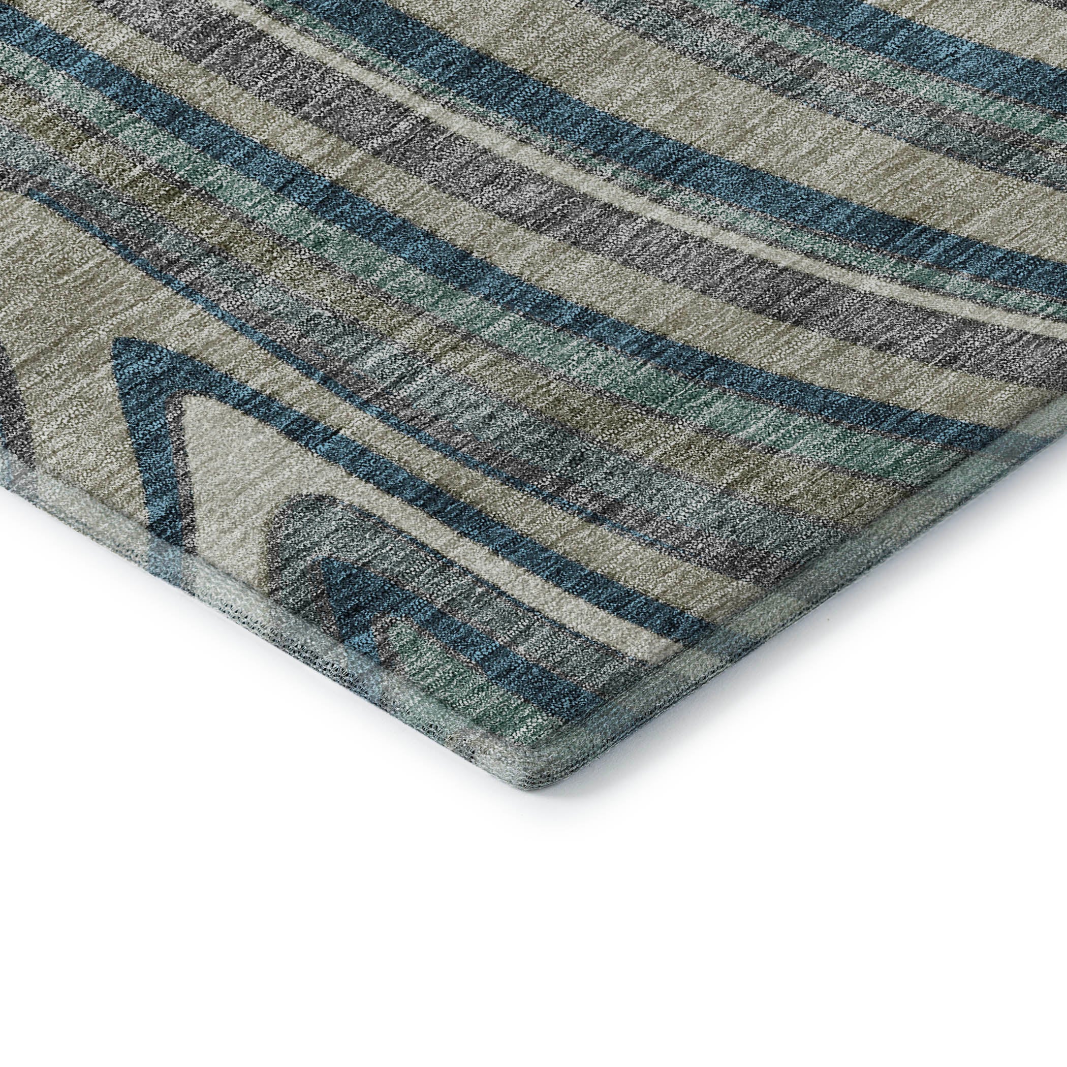 Zanzibar Machine Washable Transitional Teal Rug 1'8" x 2'6" #shape_Rectangle