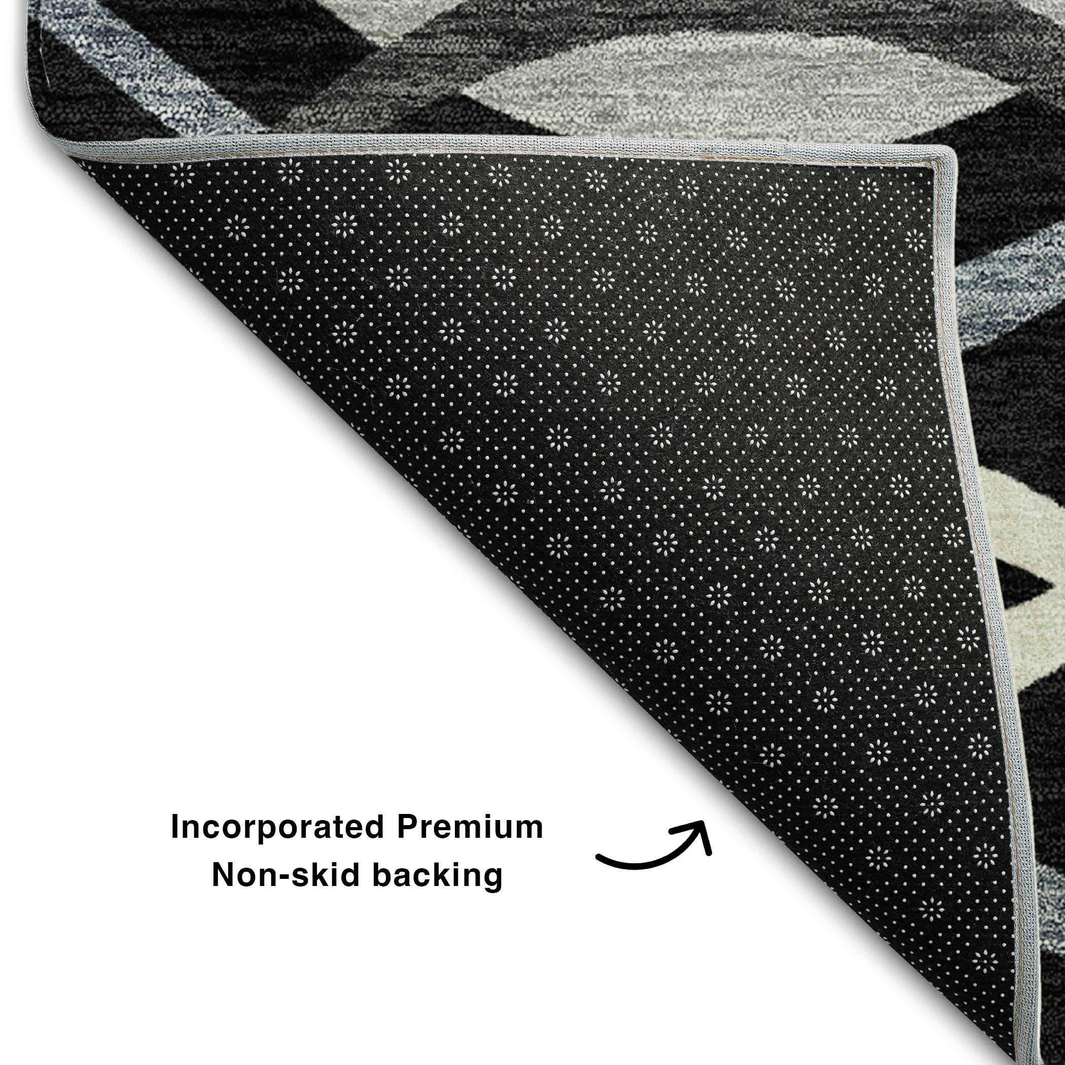Dublin Machine Washable Transitional Black Rug 1'8" x 2'6" #shape_Rectangle