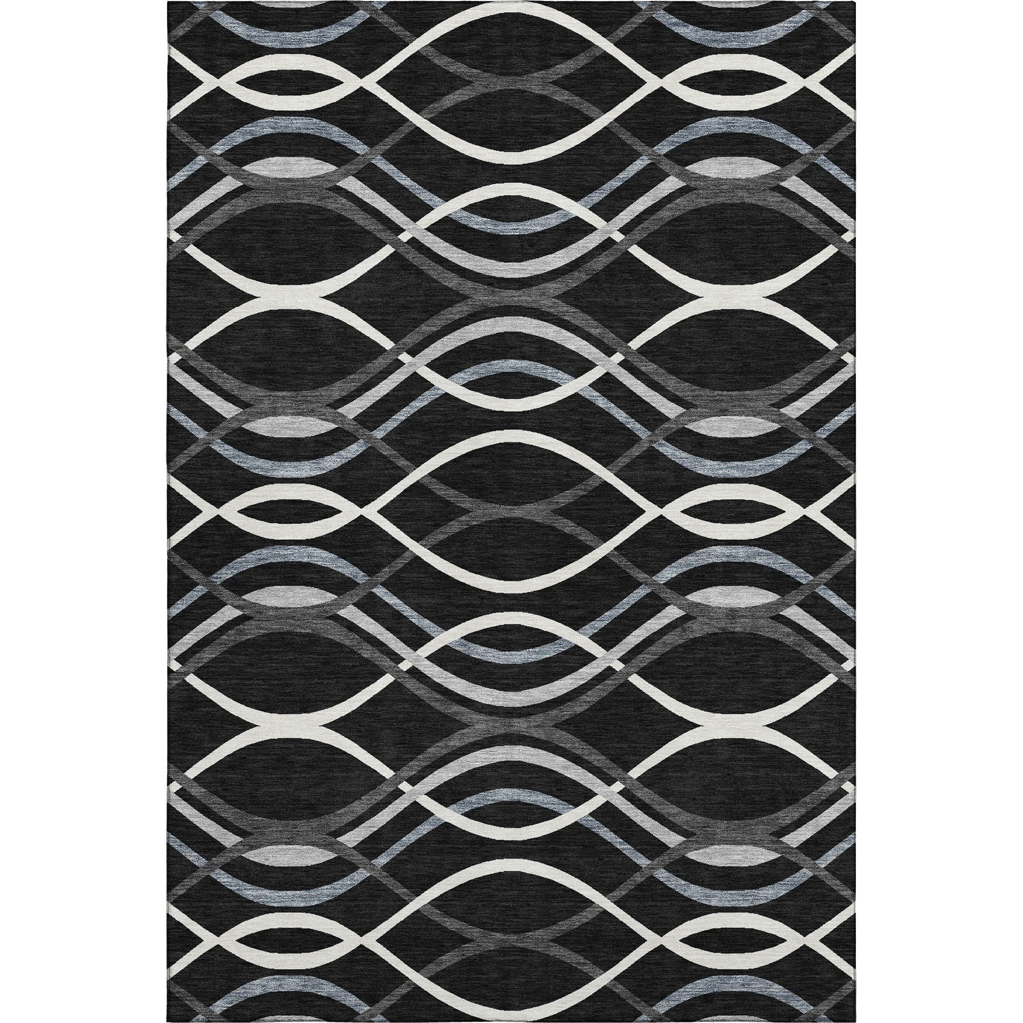 Dublin Machine Washable Transitional Black Rug 2'6" x 3'10" #shape_Rectangle