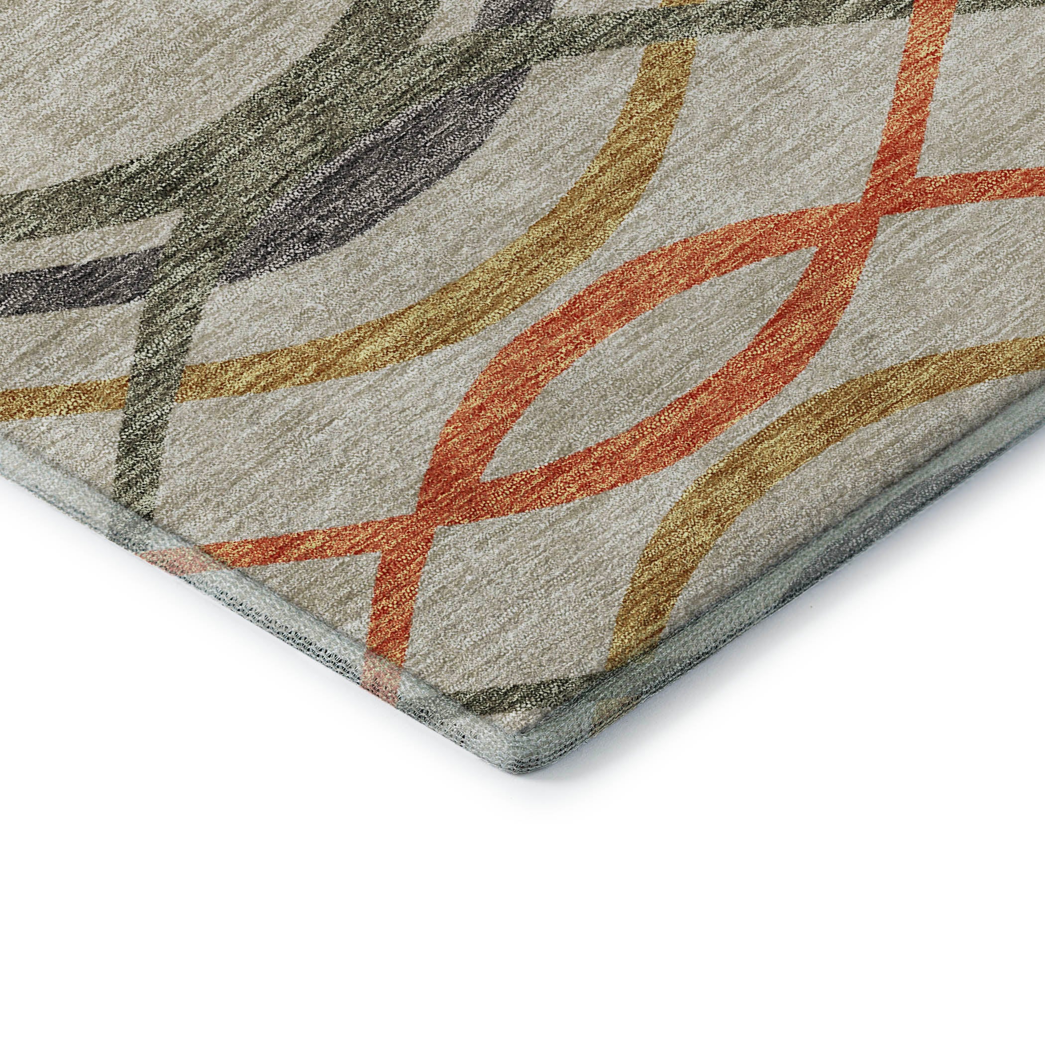 Dublin Machine Washable Transitional Orange Rug 1'8" x 2'6" #shape_Rectangle