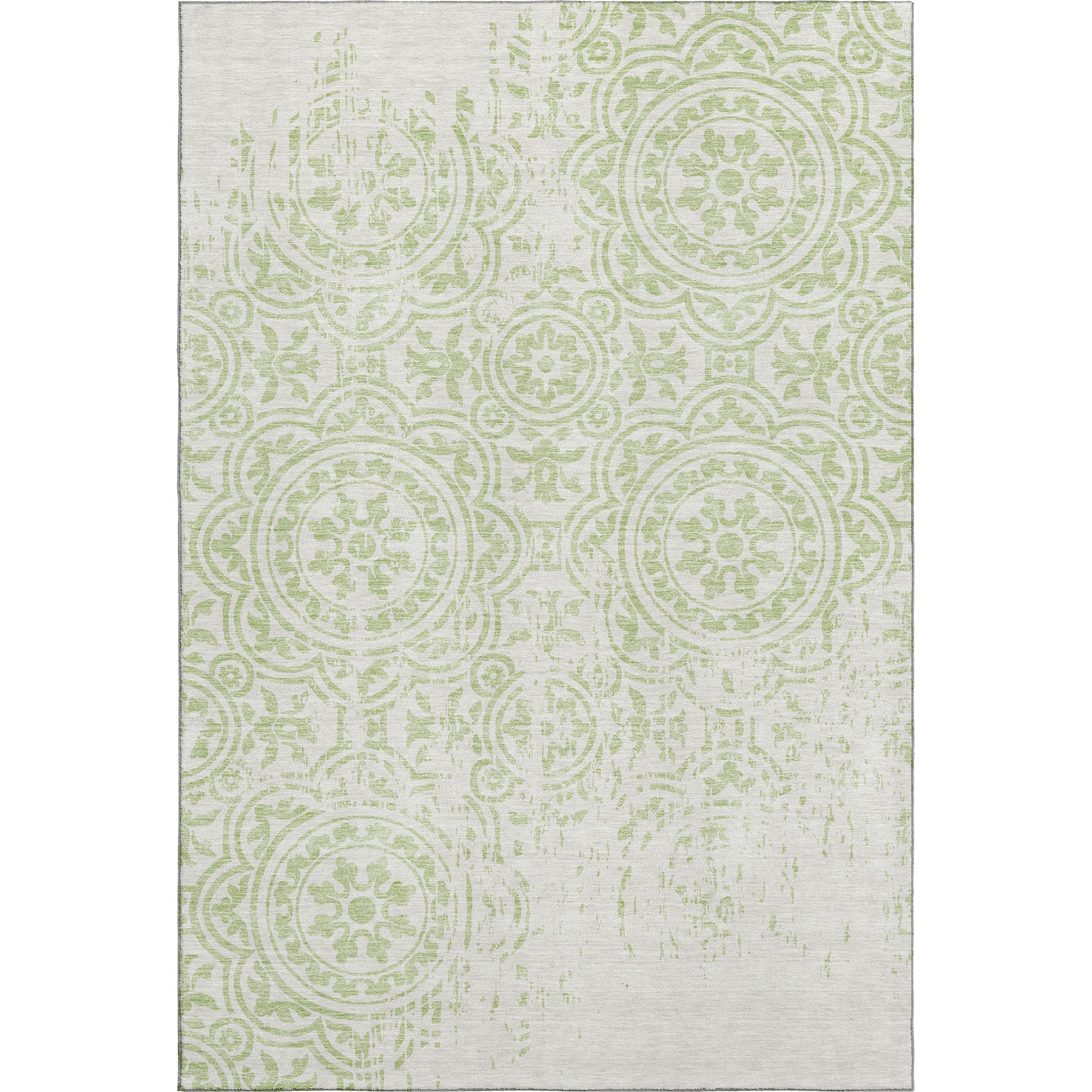 Kathmandu Machine Washable Transitional Aloe Green Rug 2'6" x 3'10" #shape_Rectangle