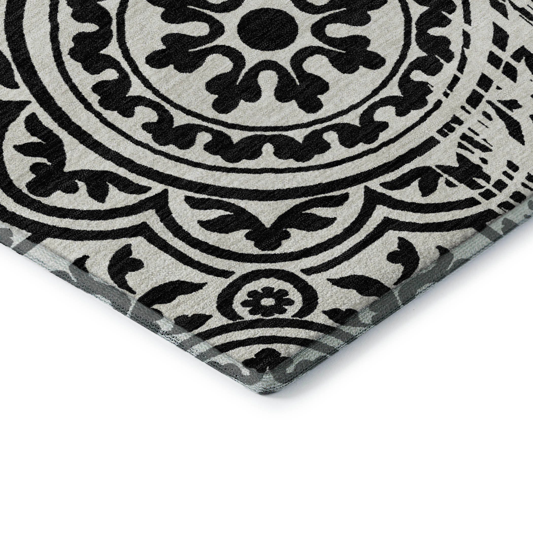 Kathmandu Machine Washable Transitional Black Rug 1'8" x 2'6" #shape_Rectangle