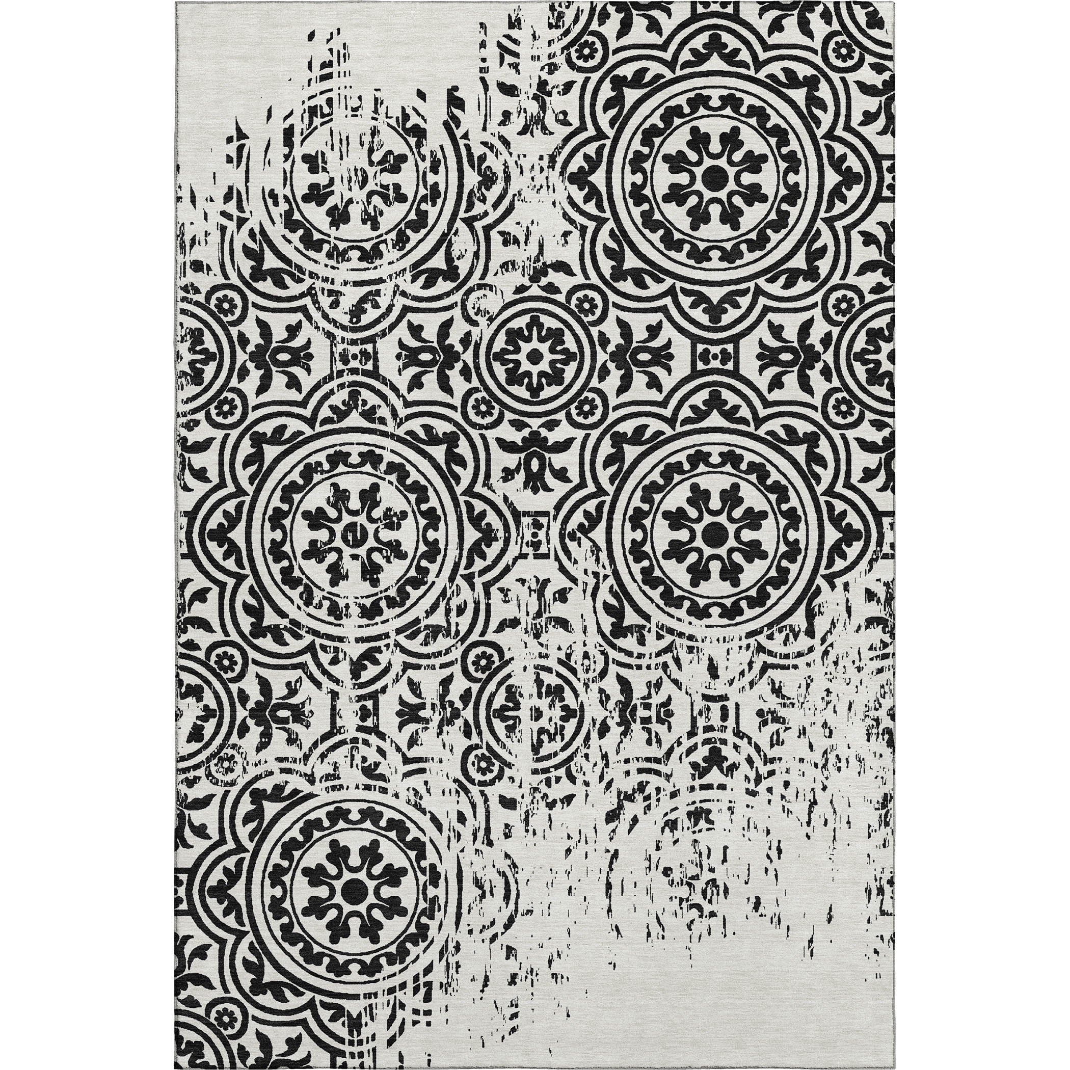 Kathmandu Machine Washable Transitional Black Rug 2'6" x 3'10" #shape_Rectangle