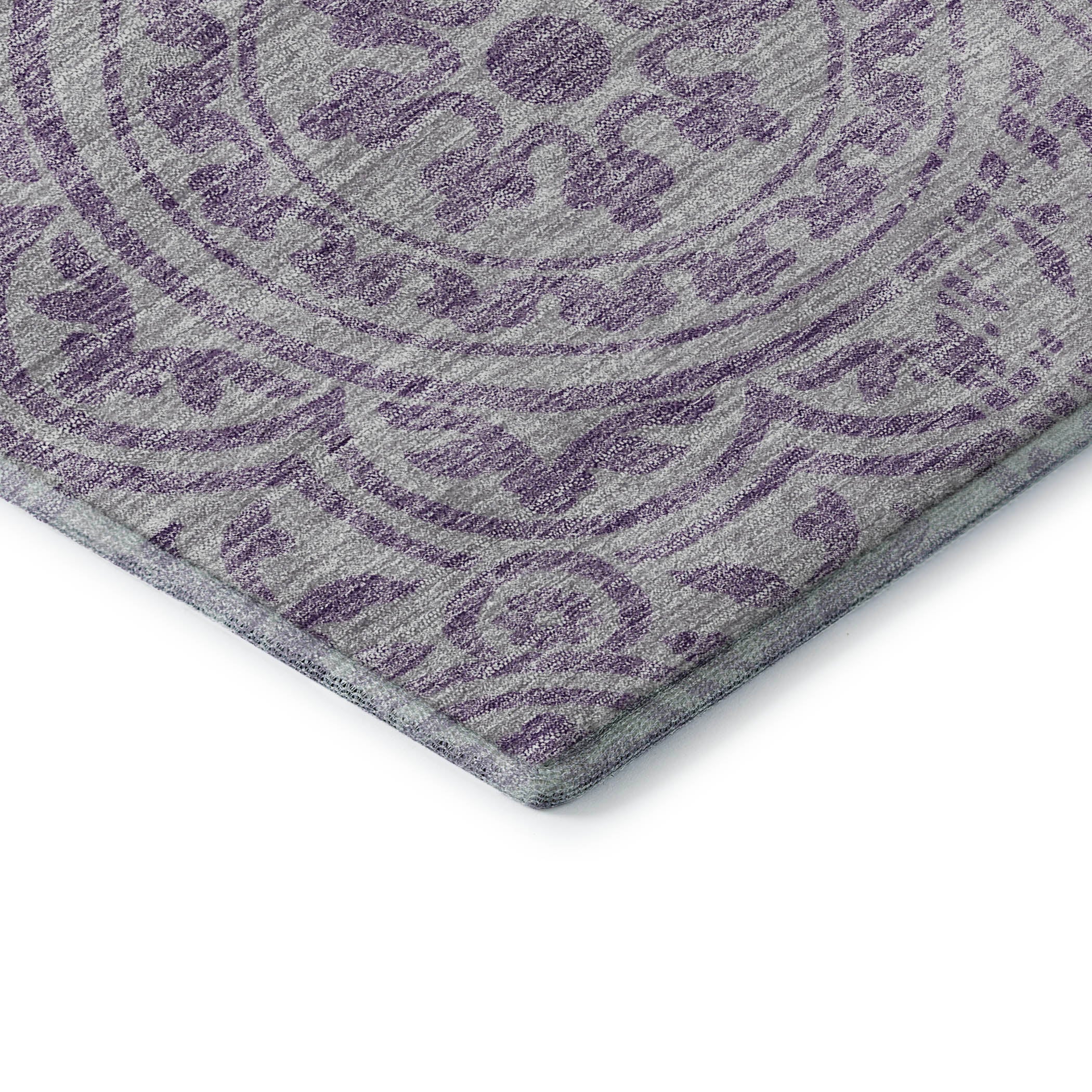 Kathmandu Machine Washable Transitional Lavender Purple Rug 1'8" x 2'6" #shape_Rectangle