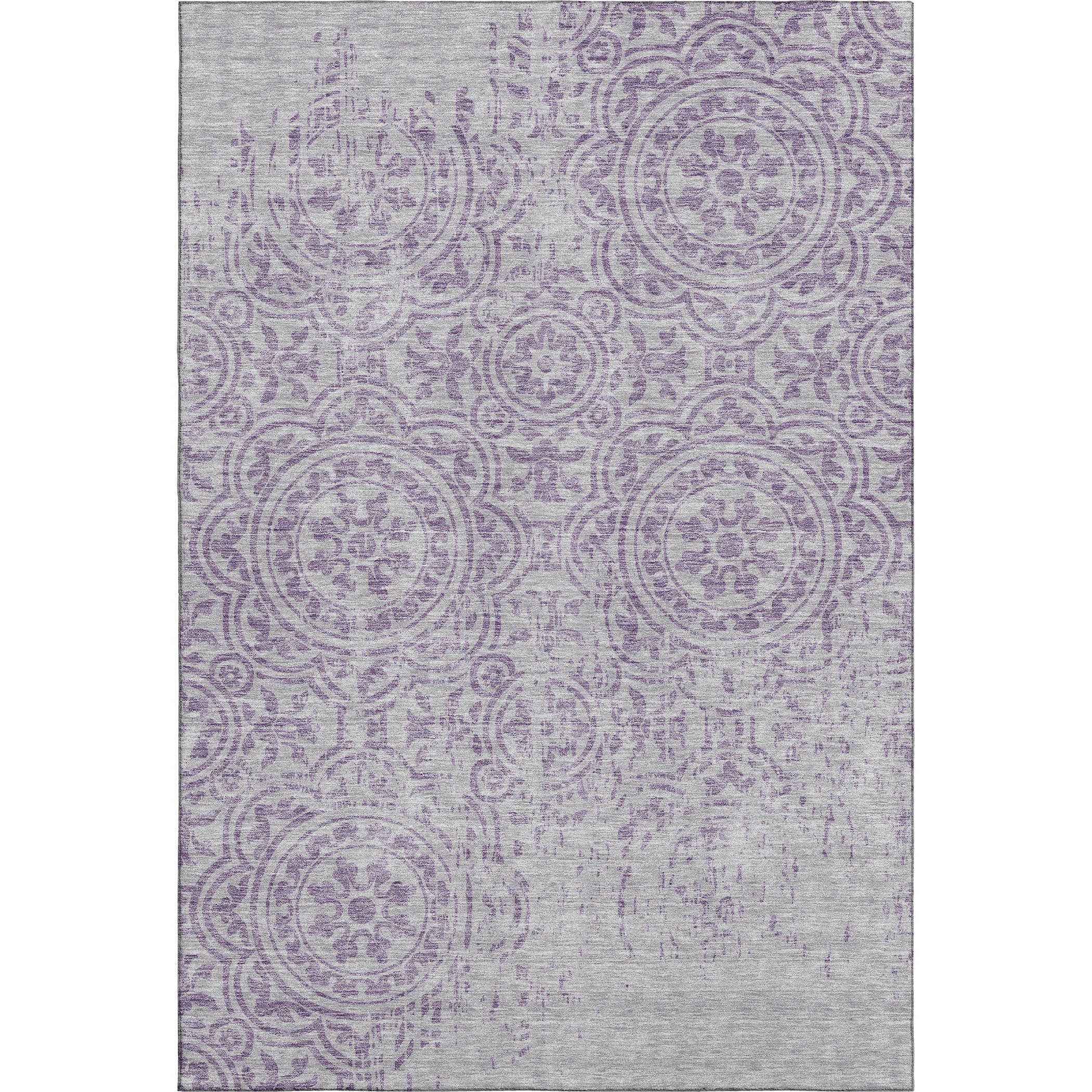Kathmandu Machine Washable Transitional Lavender Purple Rug 2'6" x 3'10" #shape_Rectangle