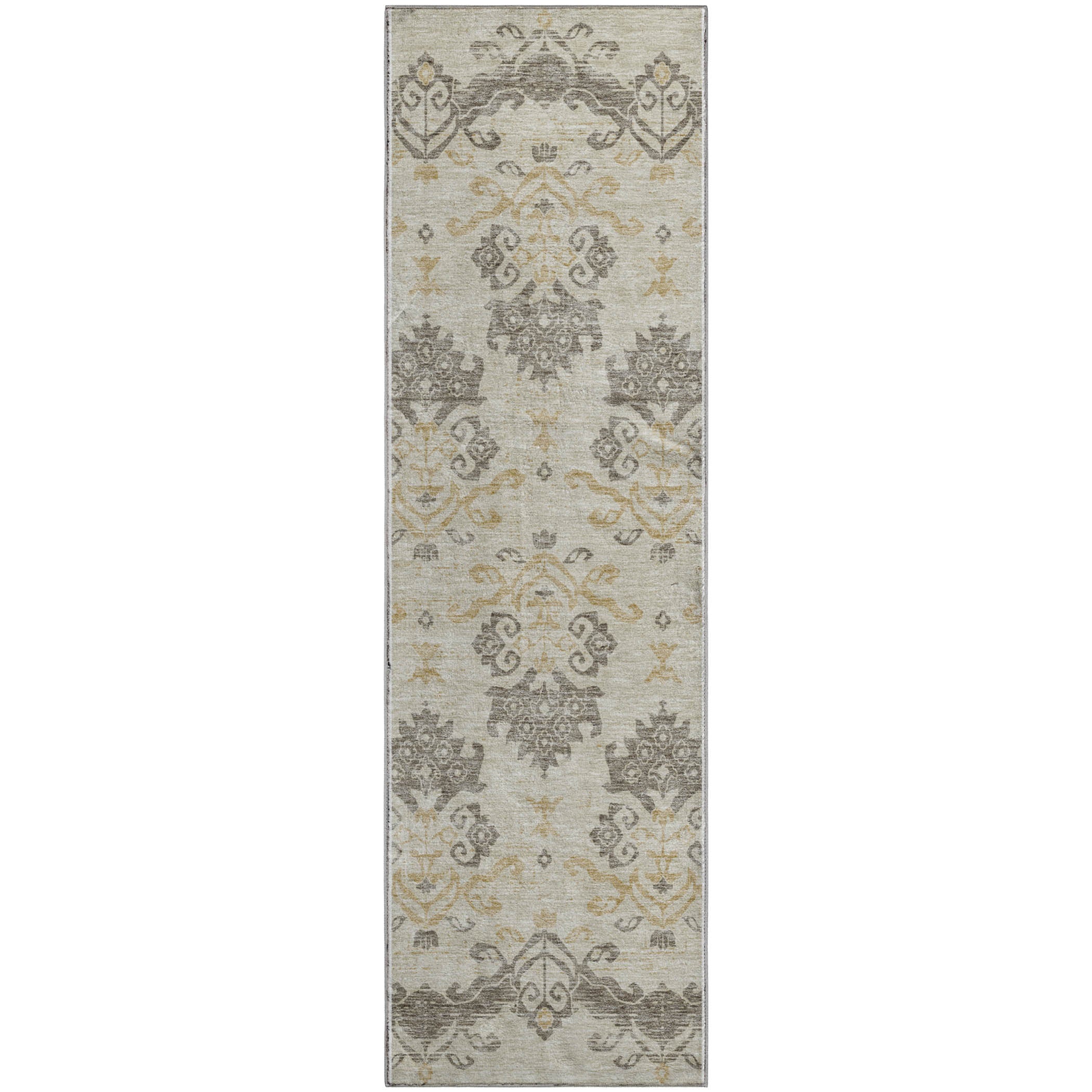 Sarajevo Machine Washable Transitional Beige Brown Rug 2'3" x 7'6" #shape_Runner