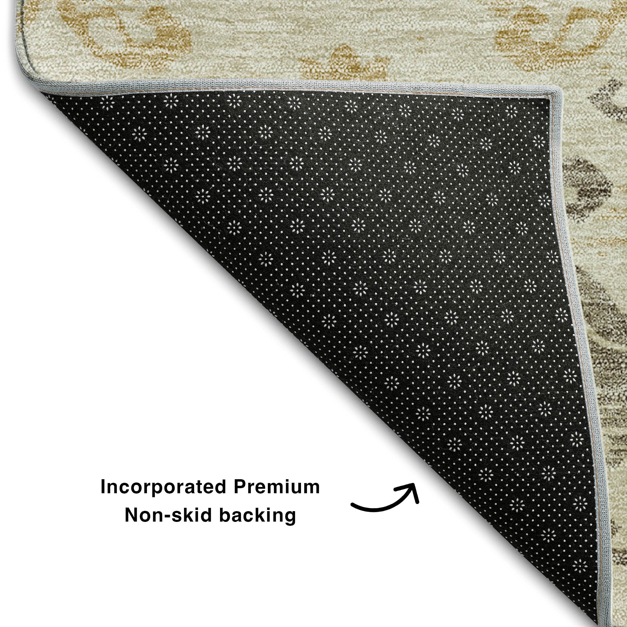 Sarajevo Machine Washable Transitional Beige Brown Rug 1'8" x 2'6" #shape_Rectangle
