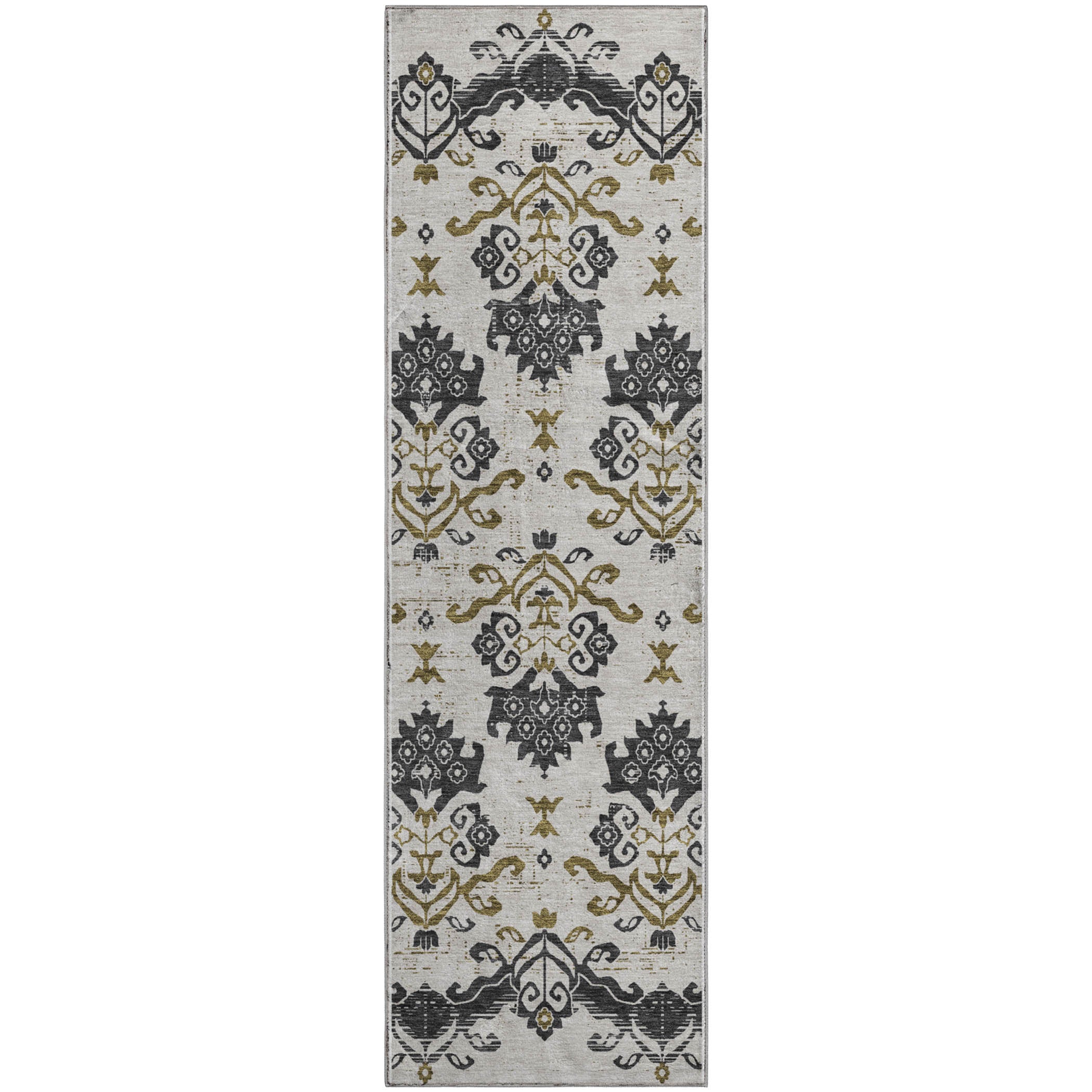 Sarajevo Machine Washable Transitional Black Rug 2'3" x 7'6" #shape_Runner