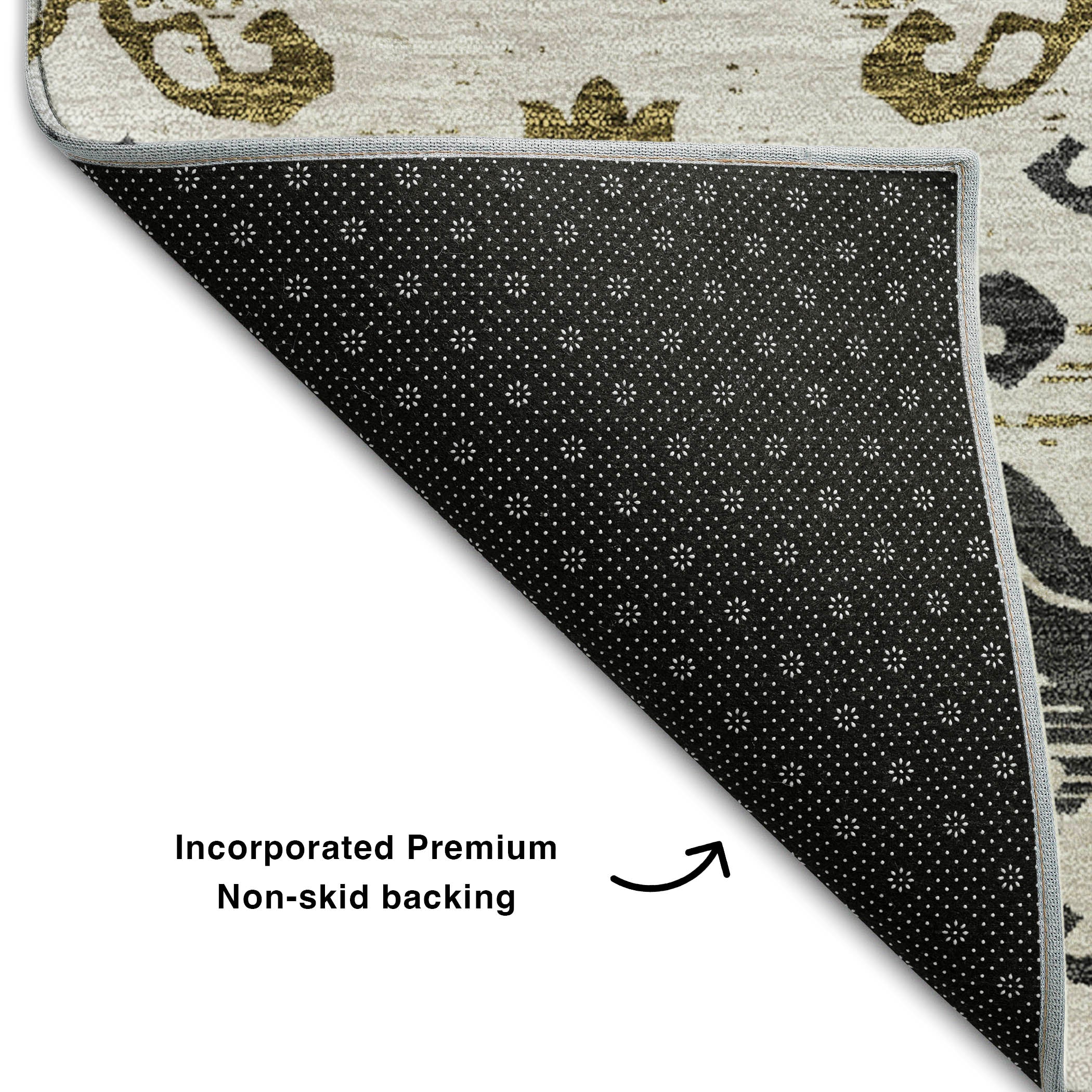 Sarajevo Machine Washable Transitional Black Rug 1'8" x 2'6" #shape_Rectangle
