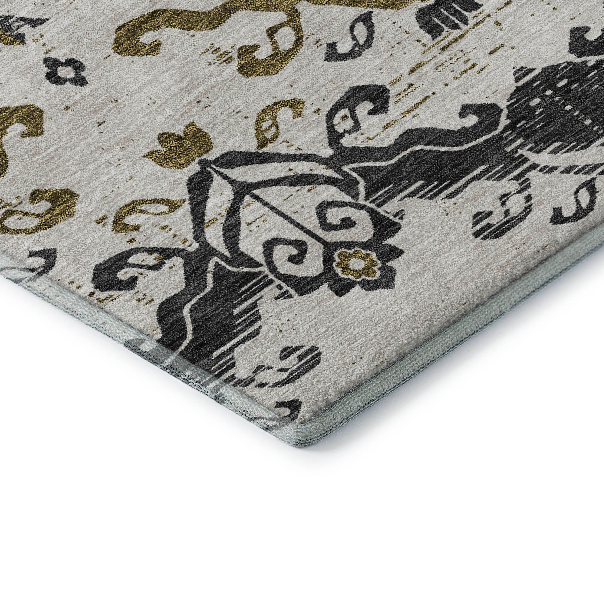Sarajevo Machine Washable Transitional Black Rug 1'8" x 2'6" #shape_Rectangle