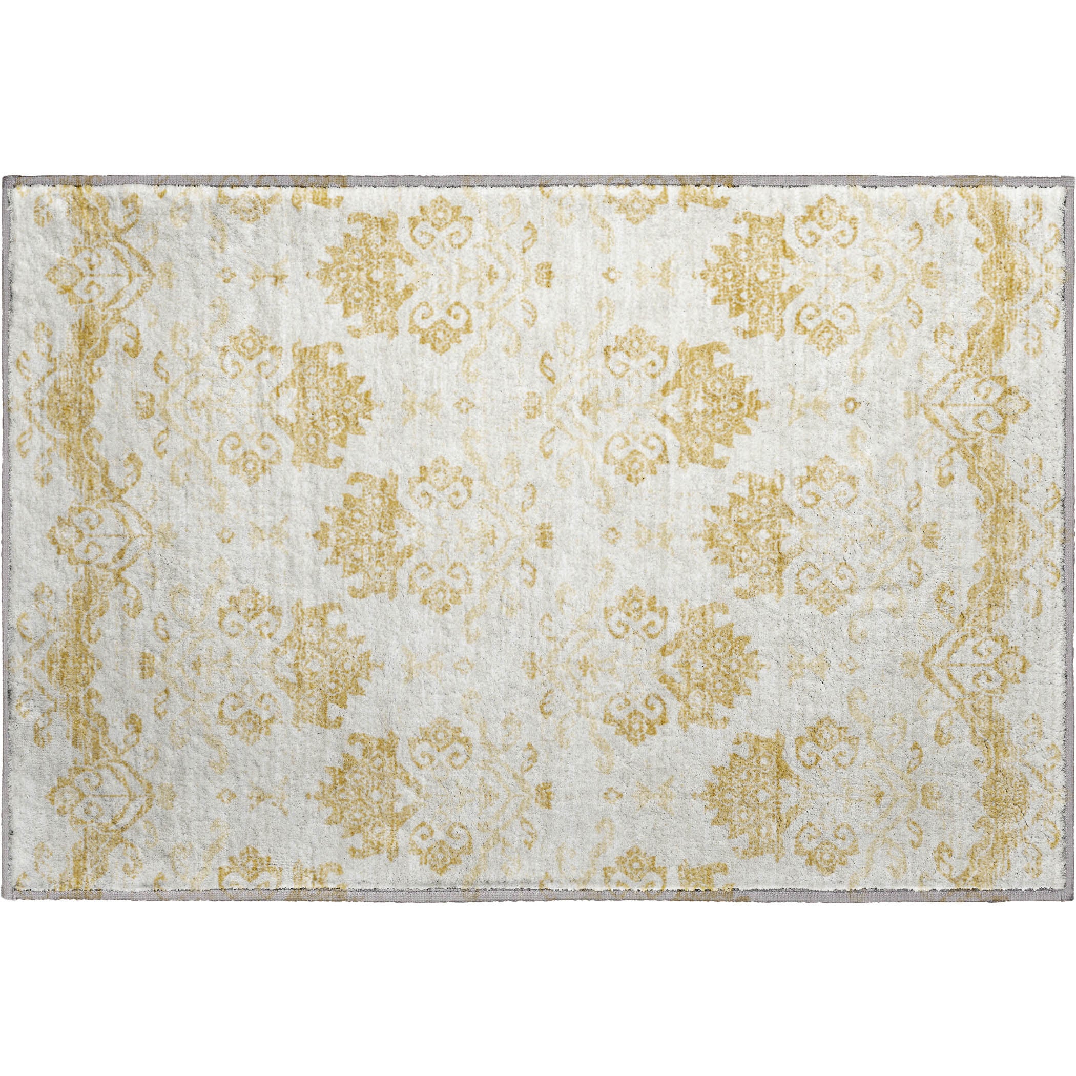 Sarajevo Machine Washable Transitional Gold Rug 1'8" x 2'6" #shape_Rectangle