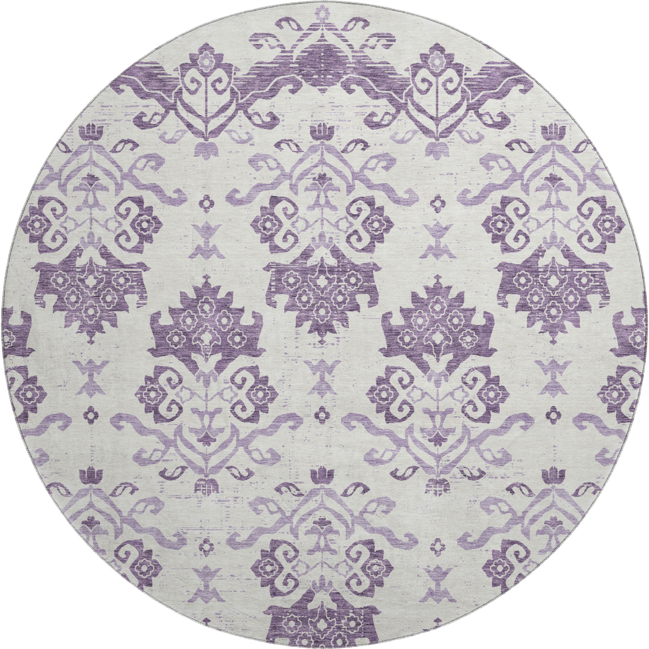 Sarajevo Machine Washable Transitional Purple Rug 8' x 8' #shape_Round