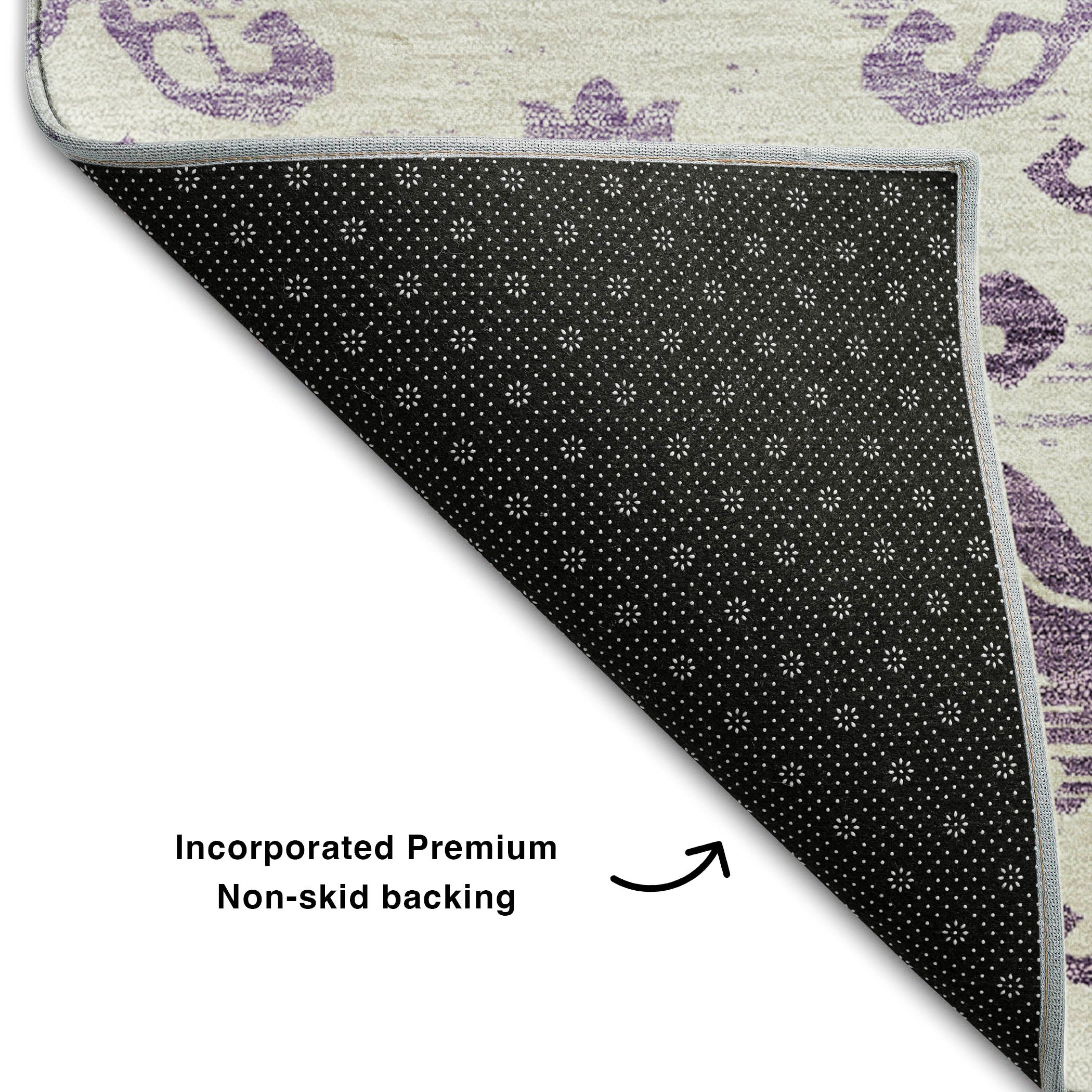 Sarajevo Machine Washable Transitional Purple Rug 1'8" x 2'6" #shape_Rectangle