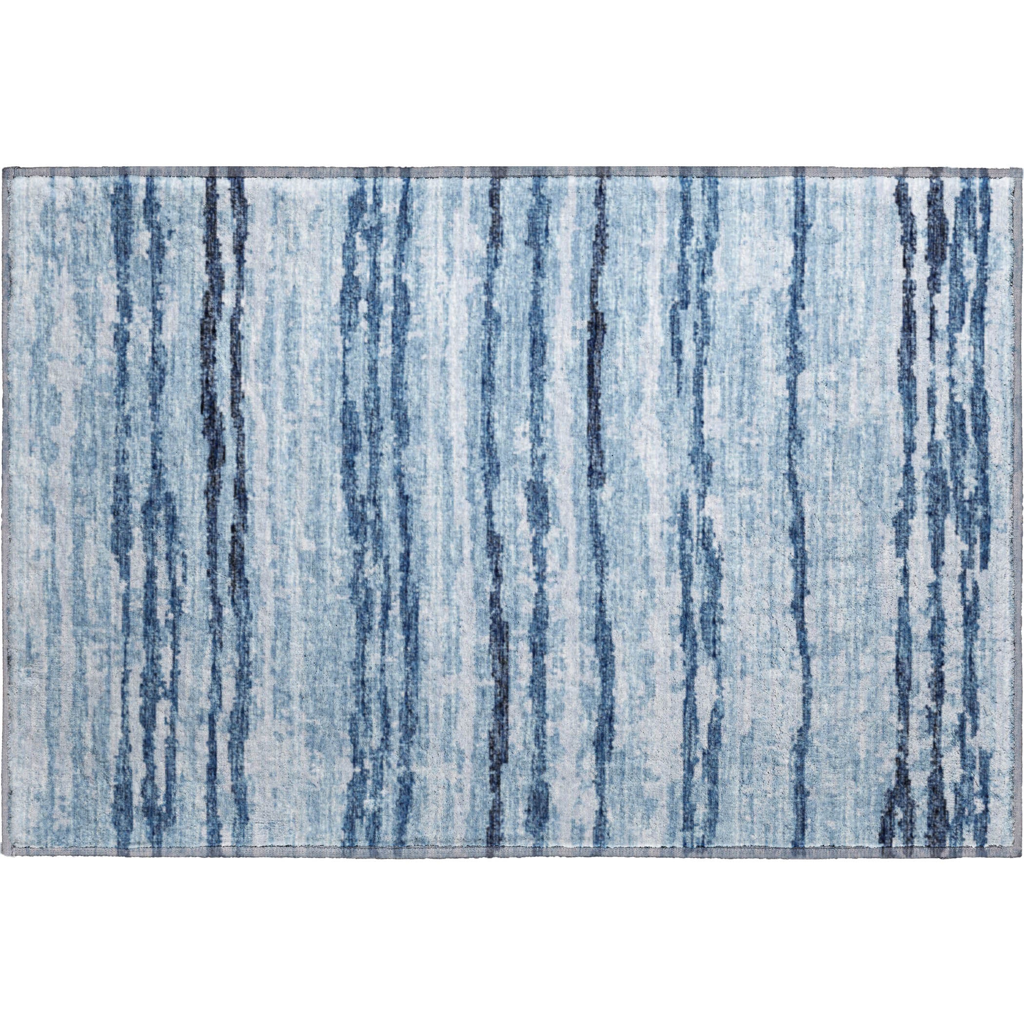 Bruges Machine Washable Transitional Blue Rug 1'8" x 2'6" #shape_Rectangle