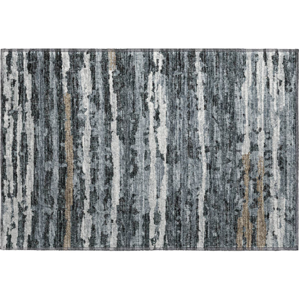 Bruges Machine Washable Transitional Shadow Gray Rug 1'8" x 2'6"