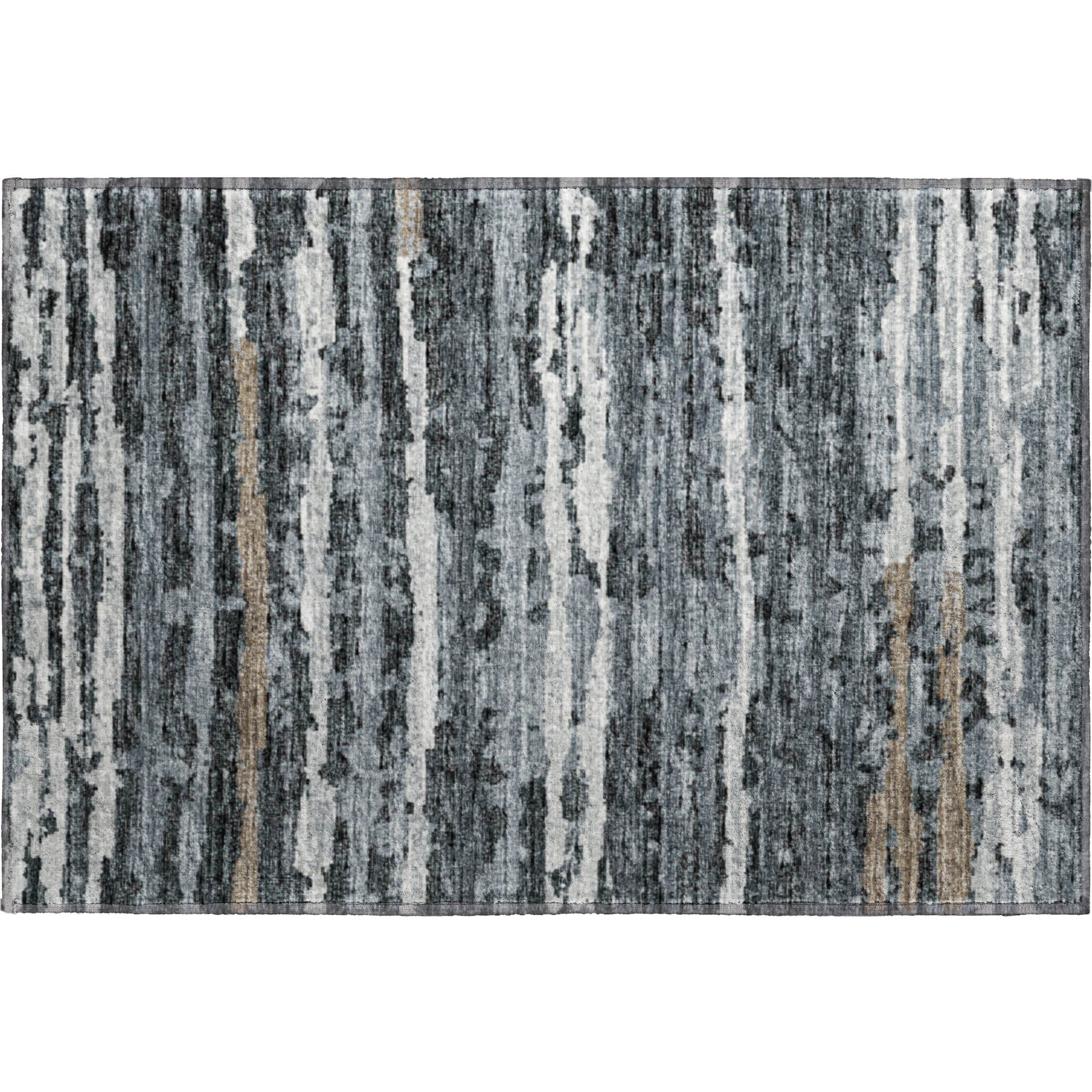 Bruges Machine Washable Transitional Shadow Gray Rug 1'8" x 2'6" #shape_Rectangle