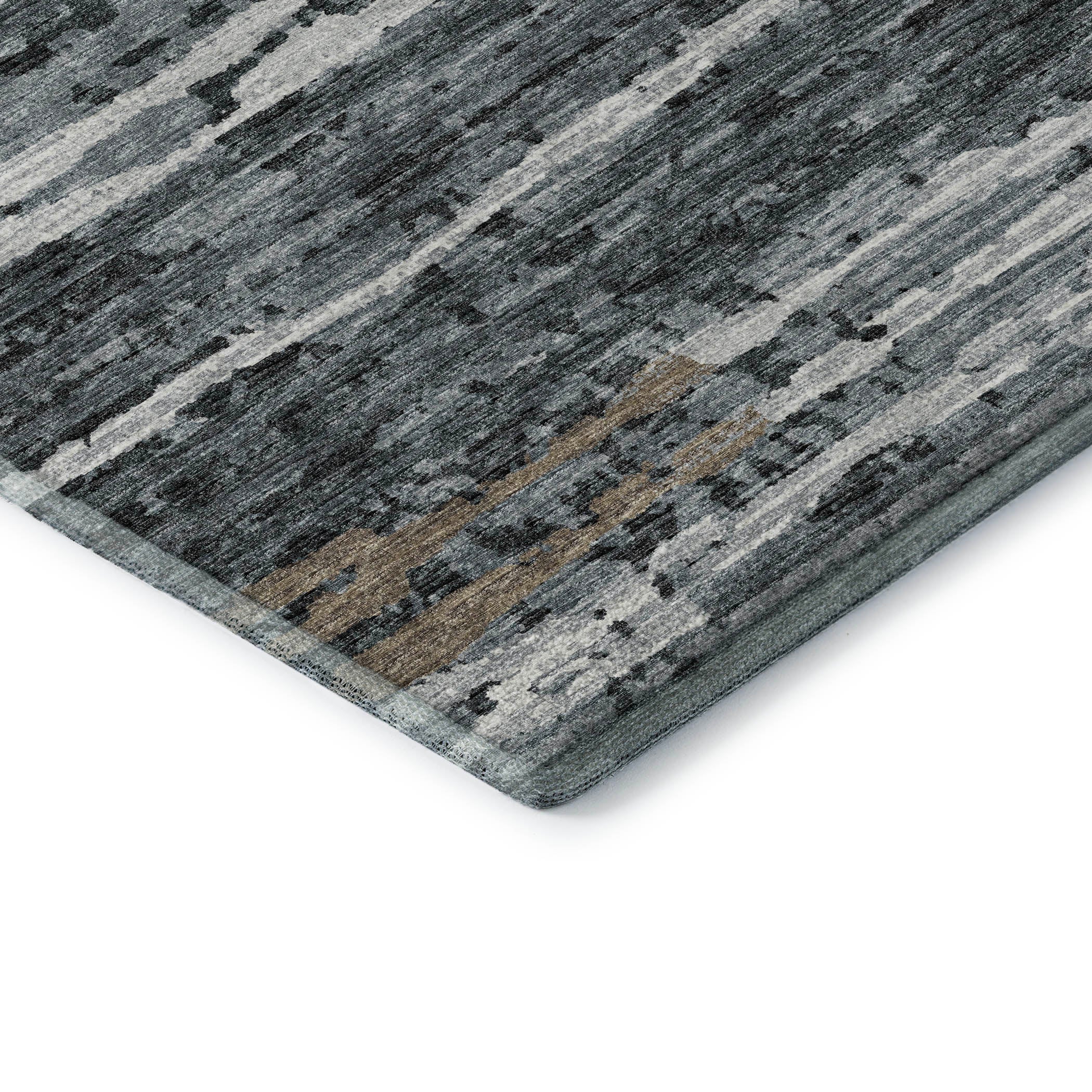 Bruges Machine Washable Transitional Shadow Gray Rug 1'8" x 2'6" #shape_Rectangle