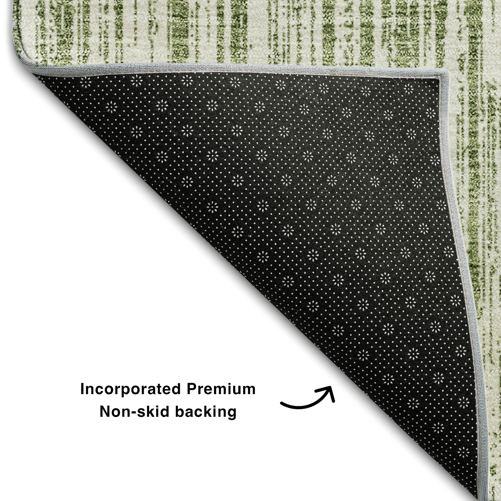 Athens Machine Washable Transitional Green Rug 1'8" x 2'6" #shape_Rectangle