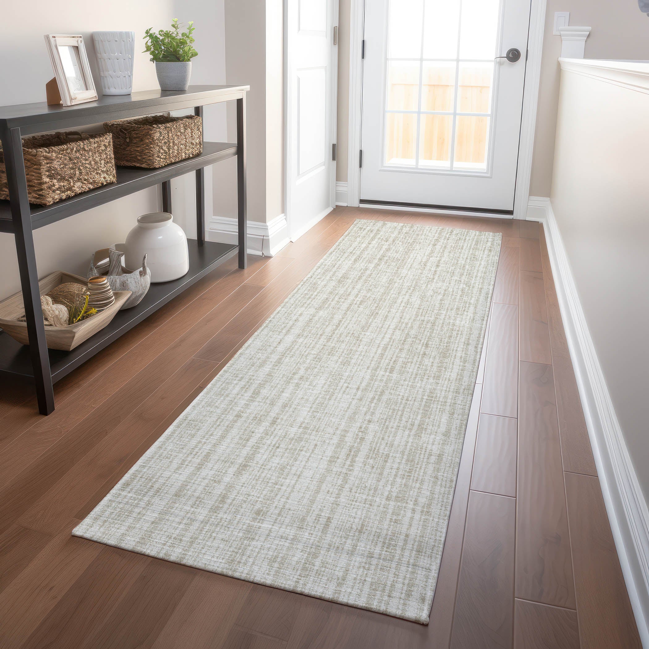 Athens Machine Washable Transitional Ivory Rug 2'3" x 7'6" #shape_Runner
