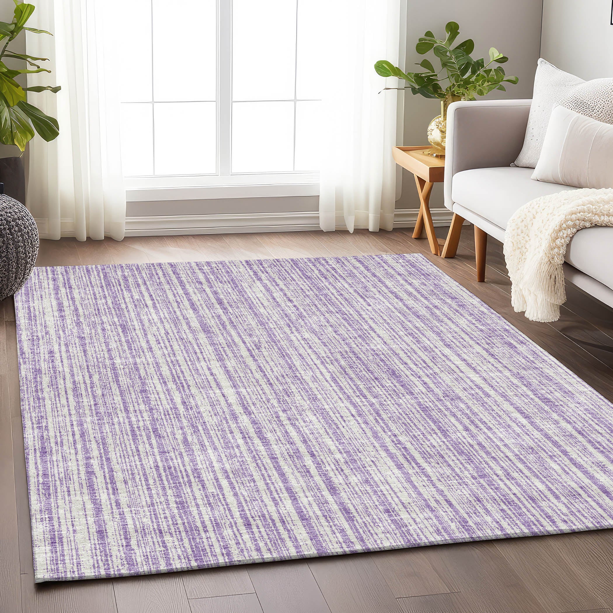 Athens Machine Washable Transitional Lavender Purple Rug 2'6" x 3'10" #shape_Rectangle