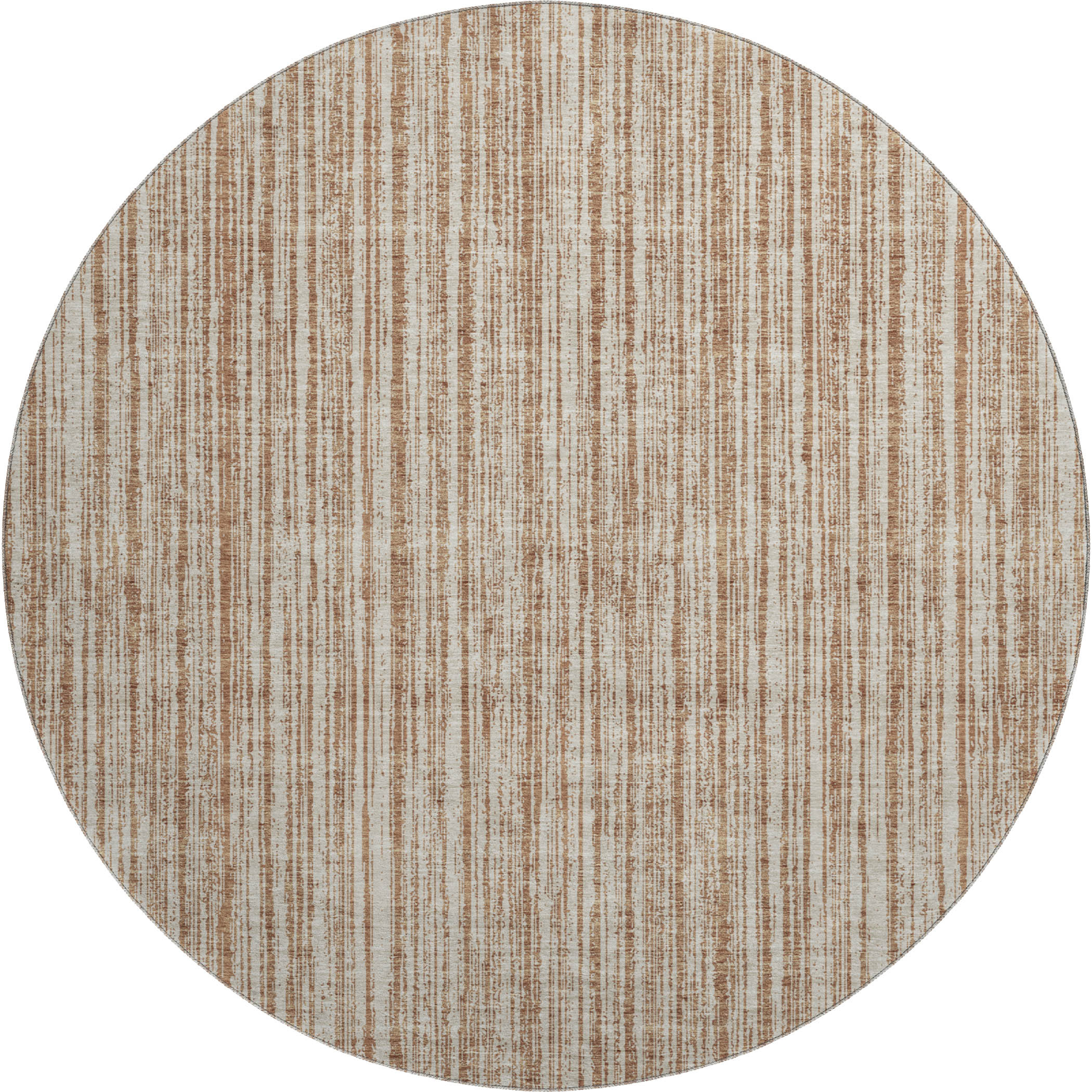 Athens Machine Washable Transitional Paprika Orange Rug 8' x 8' #shape_Round