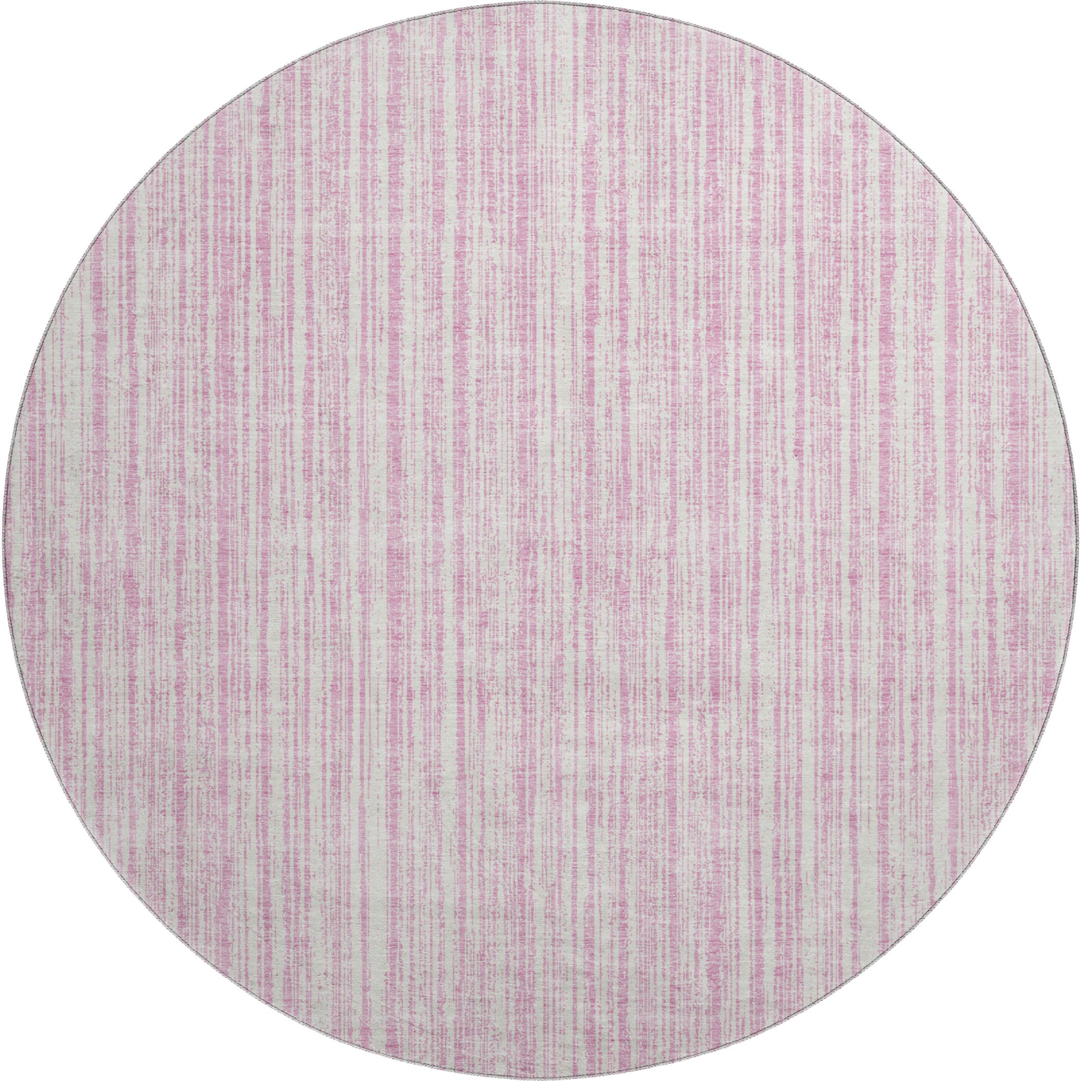 Athens Machine Washable Transitional Pink Rug 8' x 8' #shape_Round