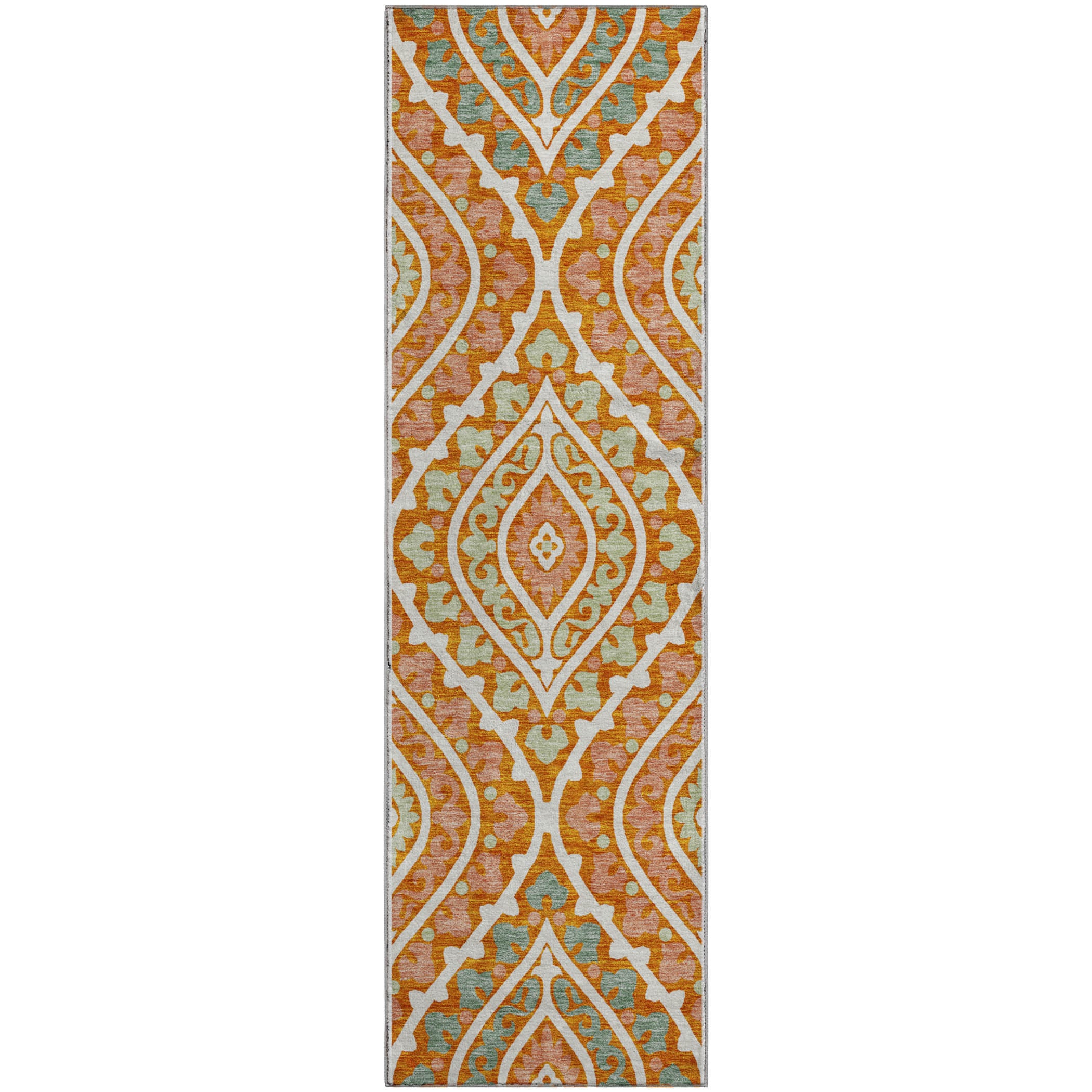 Havana Machine Washable Transitional Orange Rug 2'3" x 7'6" #shape_Runner