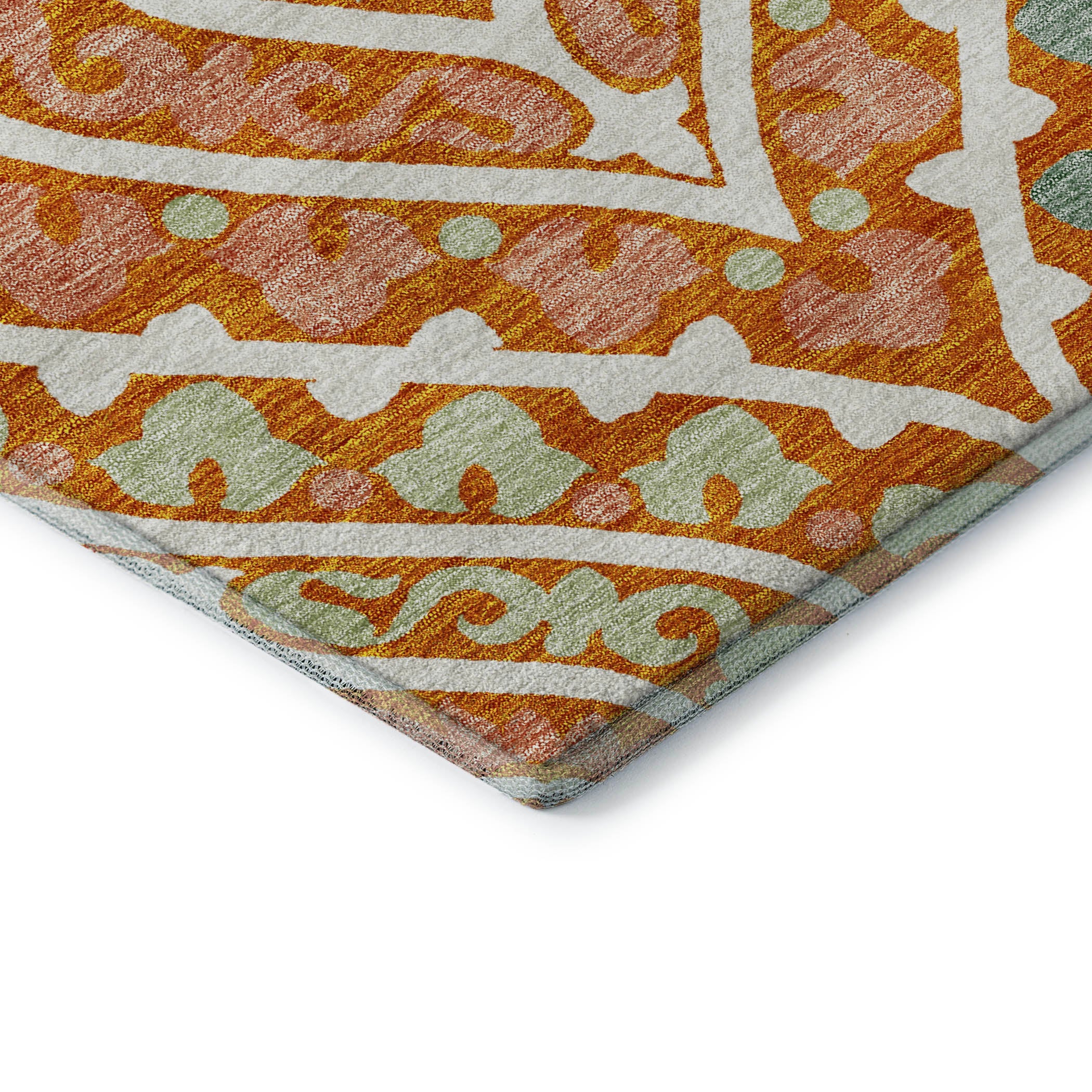Havana Machine Washable Transitional Orange Rug 1'8" x 2'6" #shape_Rectangle