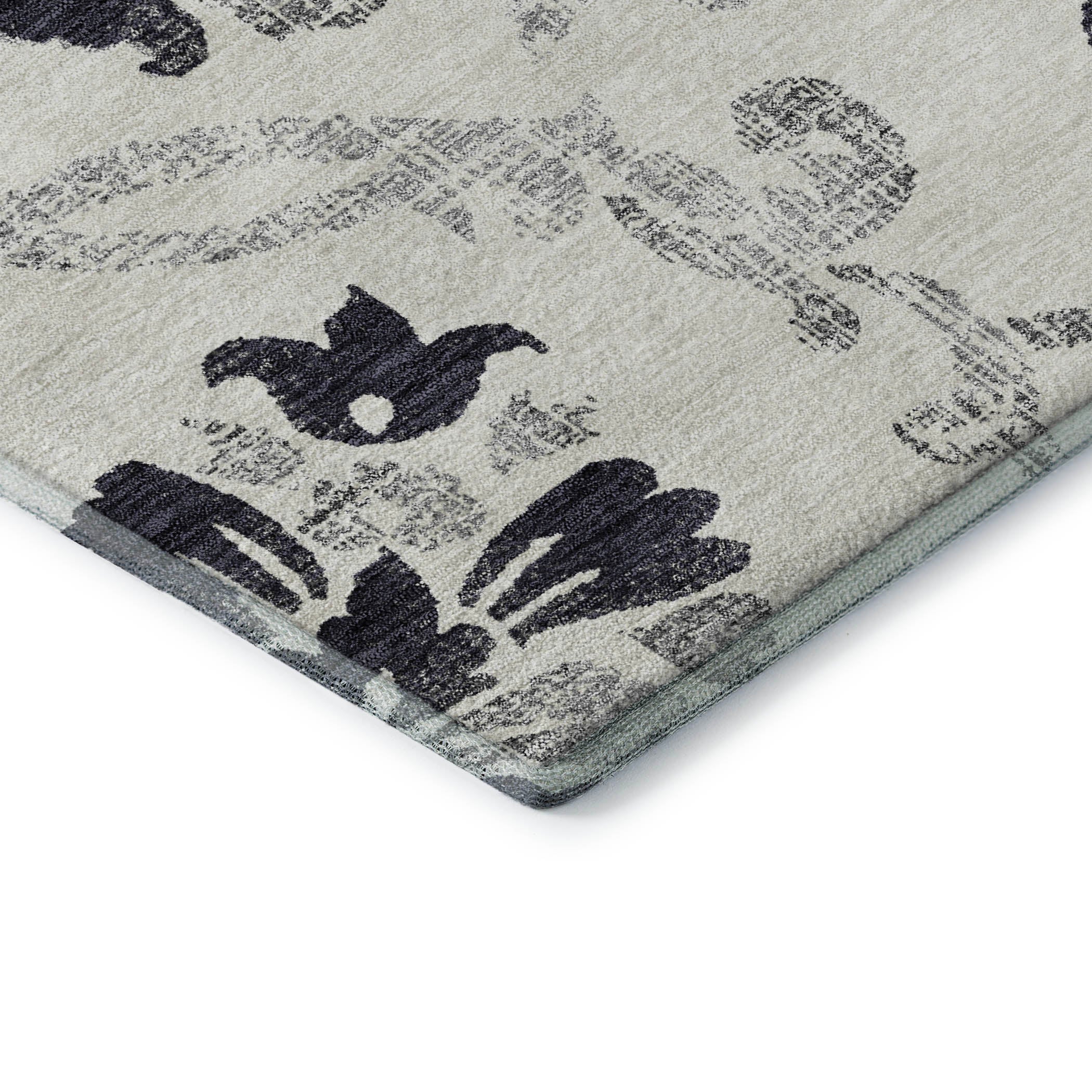 Kathmandu Machine Washable Traditional Black Rug 1'8" x 2'6" #shape_Rectangle