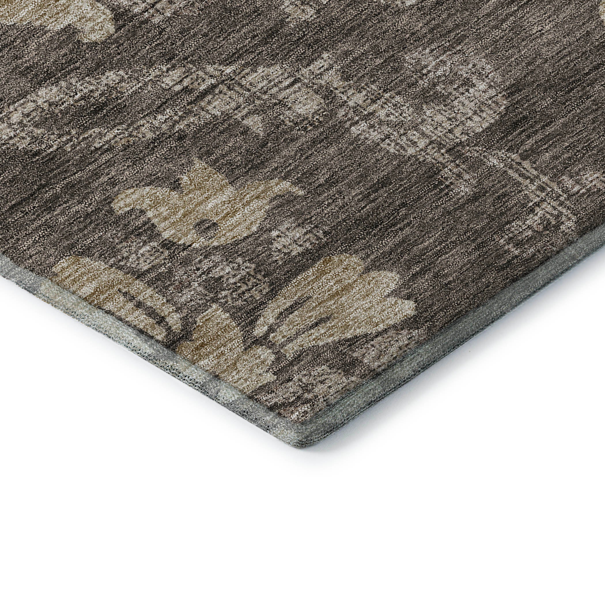 Kathmandu Machine Washable Traditional Brown Rug 1'8" x 2'6" #shape_Rectangle