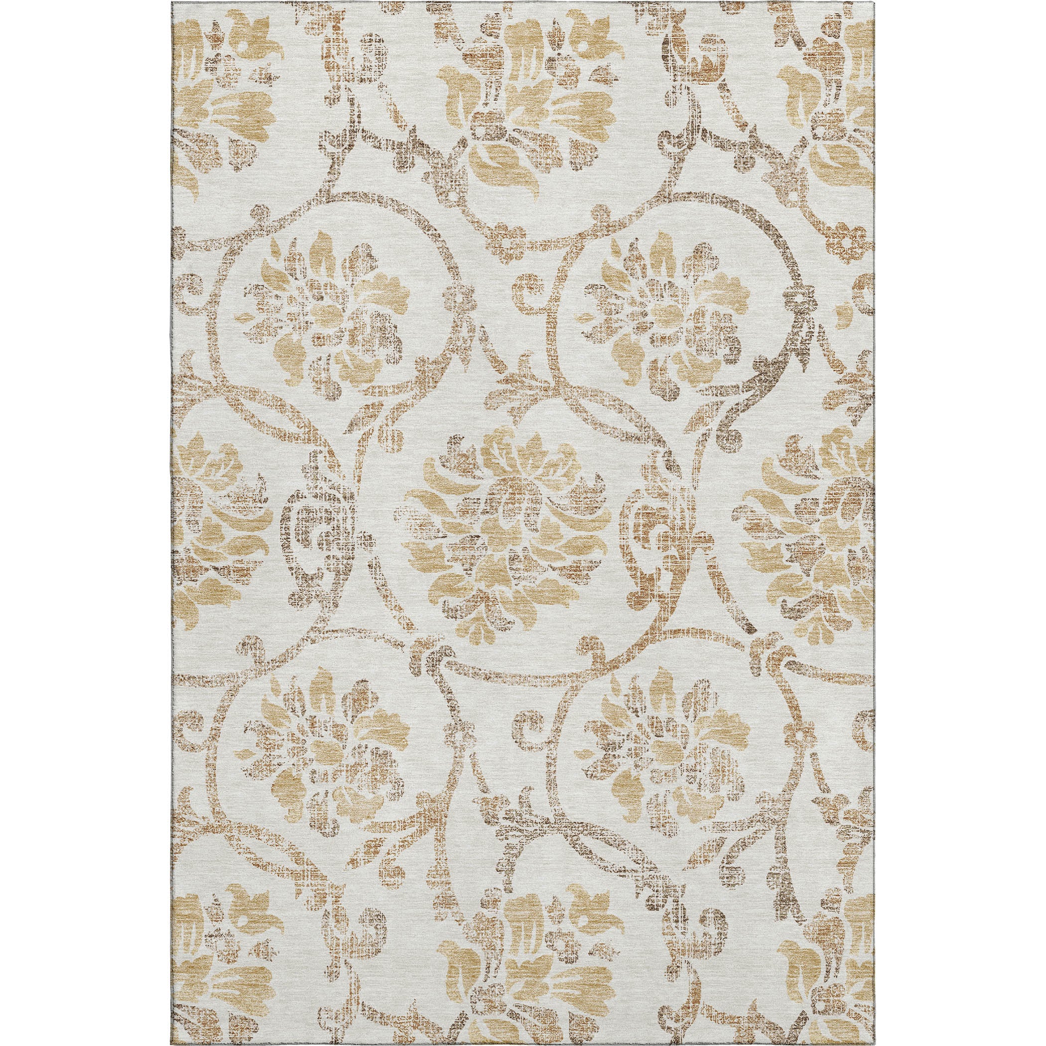 Kathmandu Machine Washable Traditional Ivory Rug 2'6" x 3'10" #shape_Rectangle