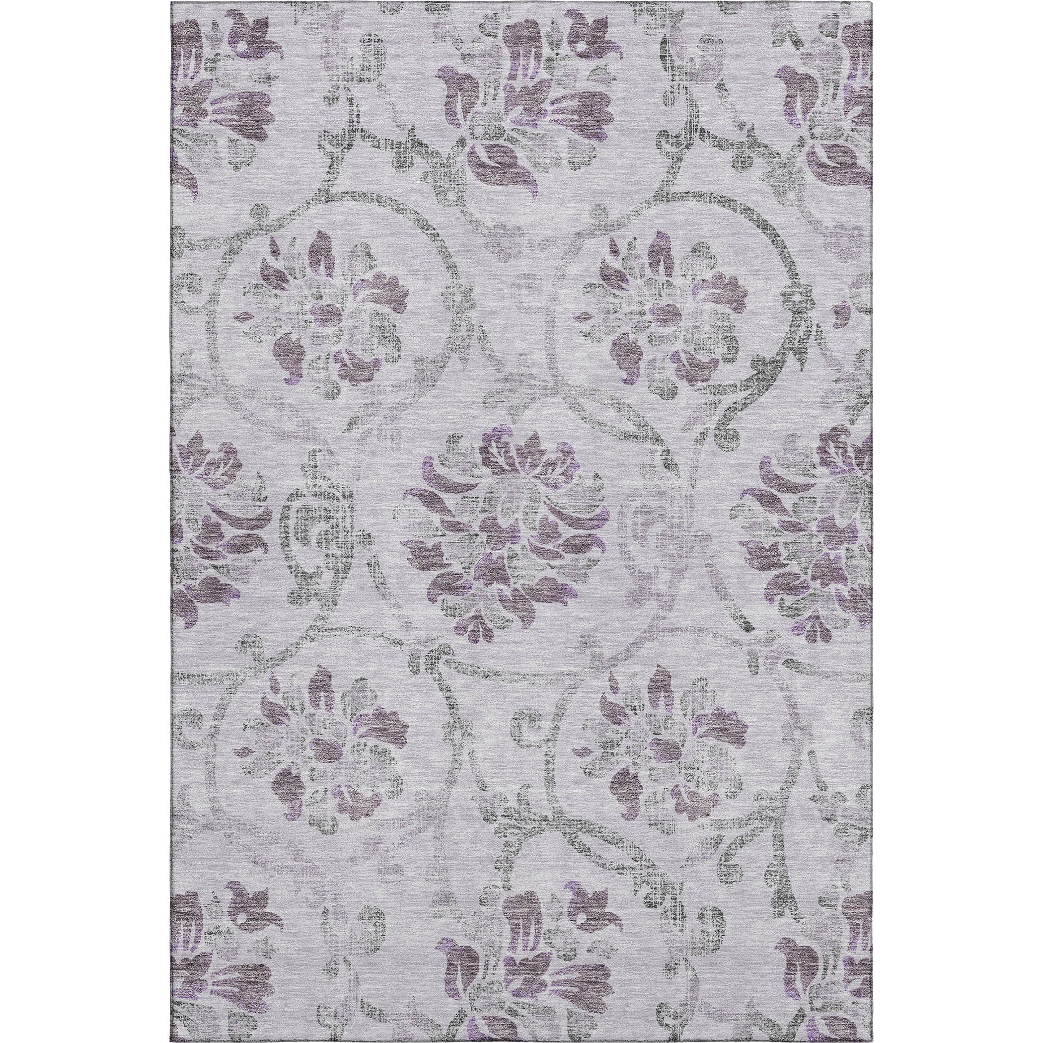 Kathmandu Machine Washable Traditional Lavender Purple Rug 2'6" x 3'10" #shape_Rectangle