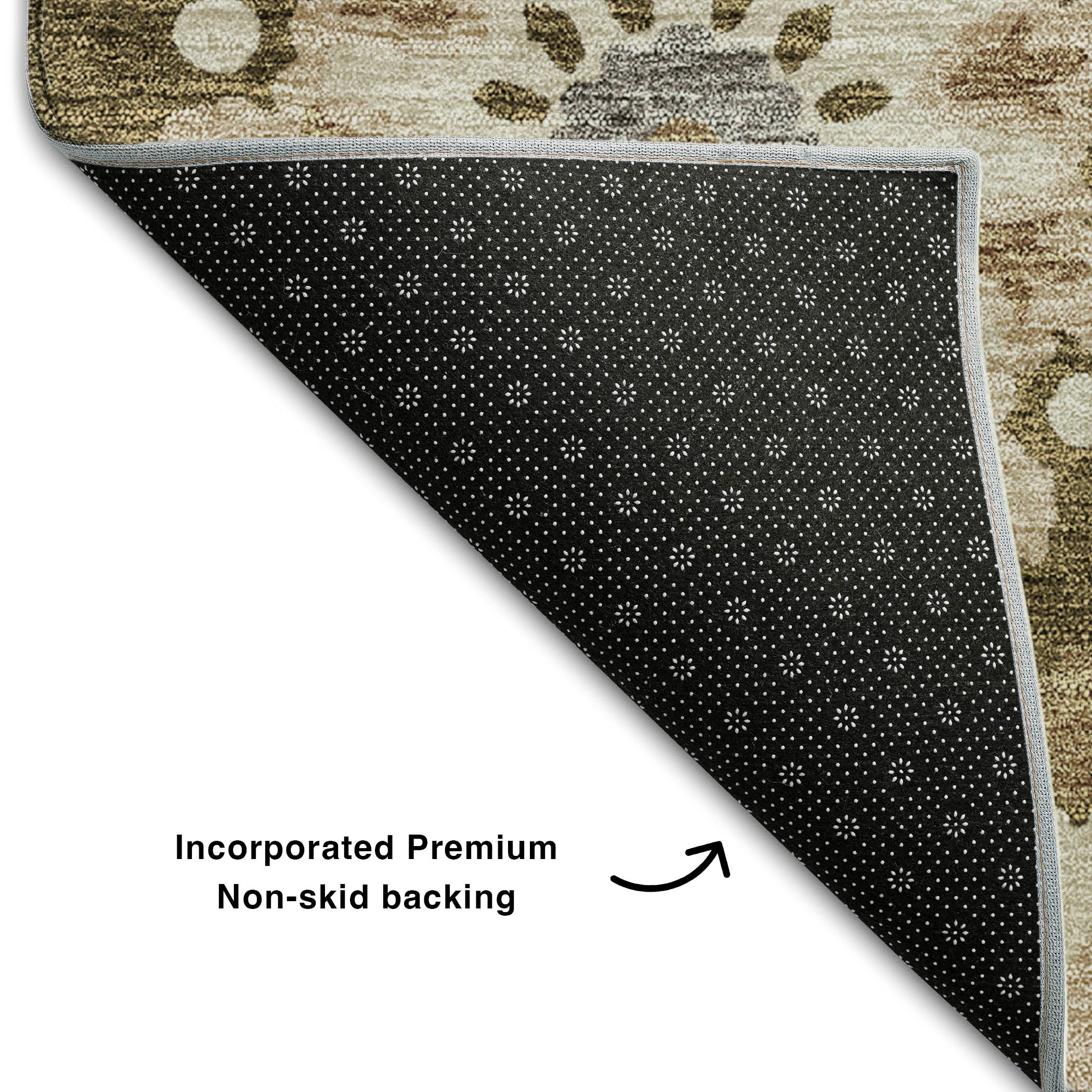 Mdina Machine Washable Transitional Brown Rug 1'8" x 2'6" #shape_Rectangle