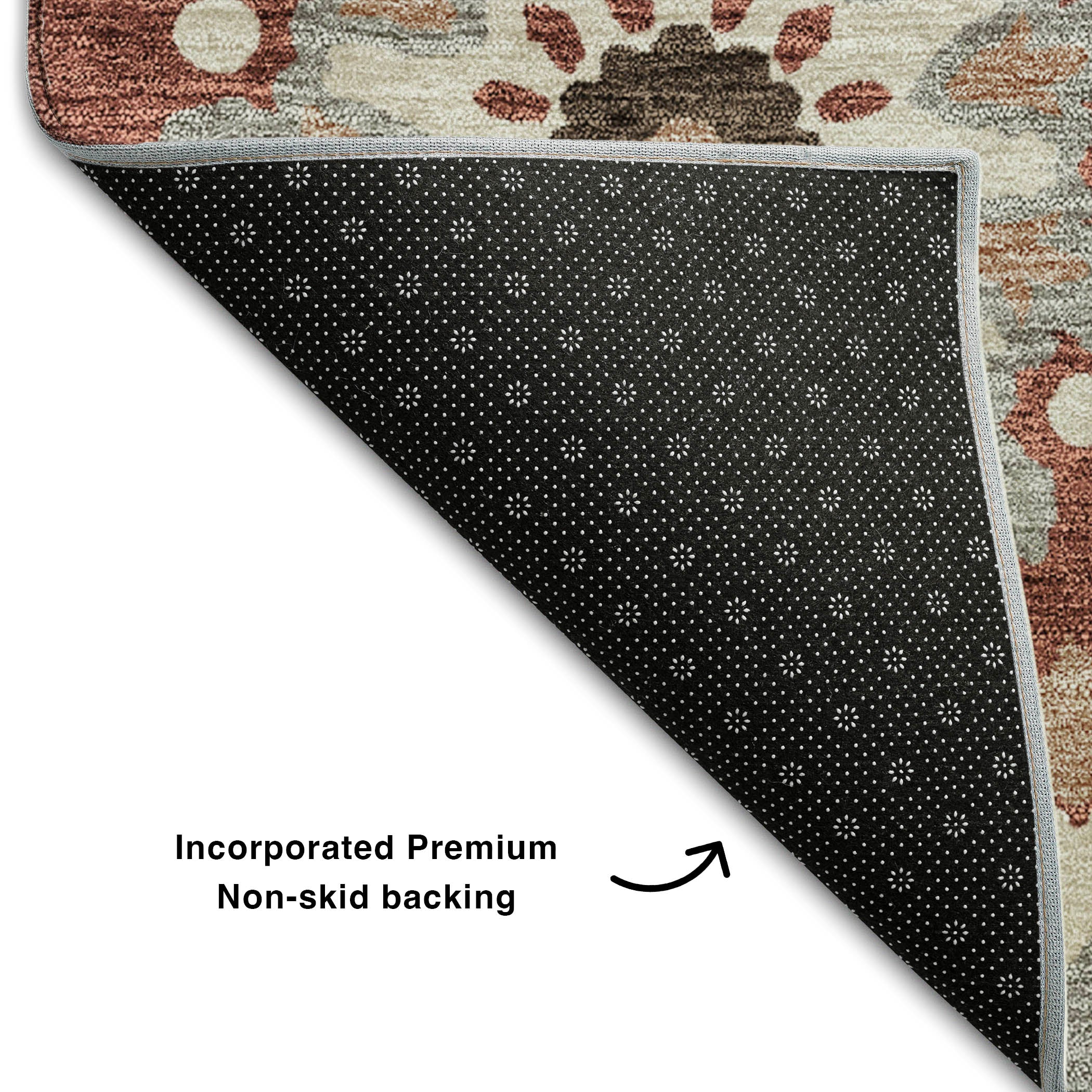 Mdina Machine Washable Transitional Paprika Orange Rug 1'8" x 2'6" #shape_Rectangle