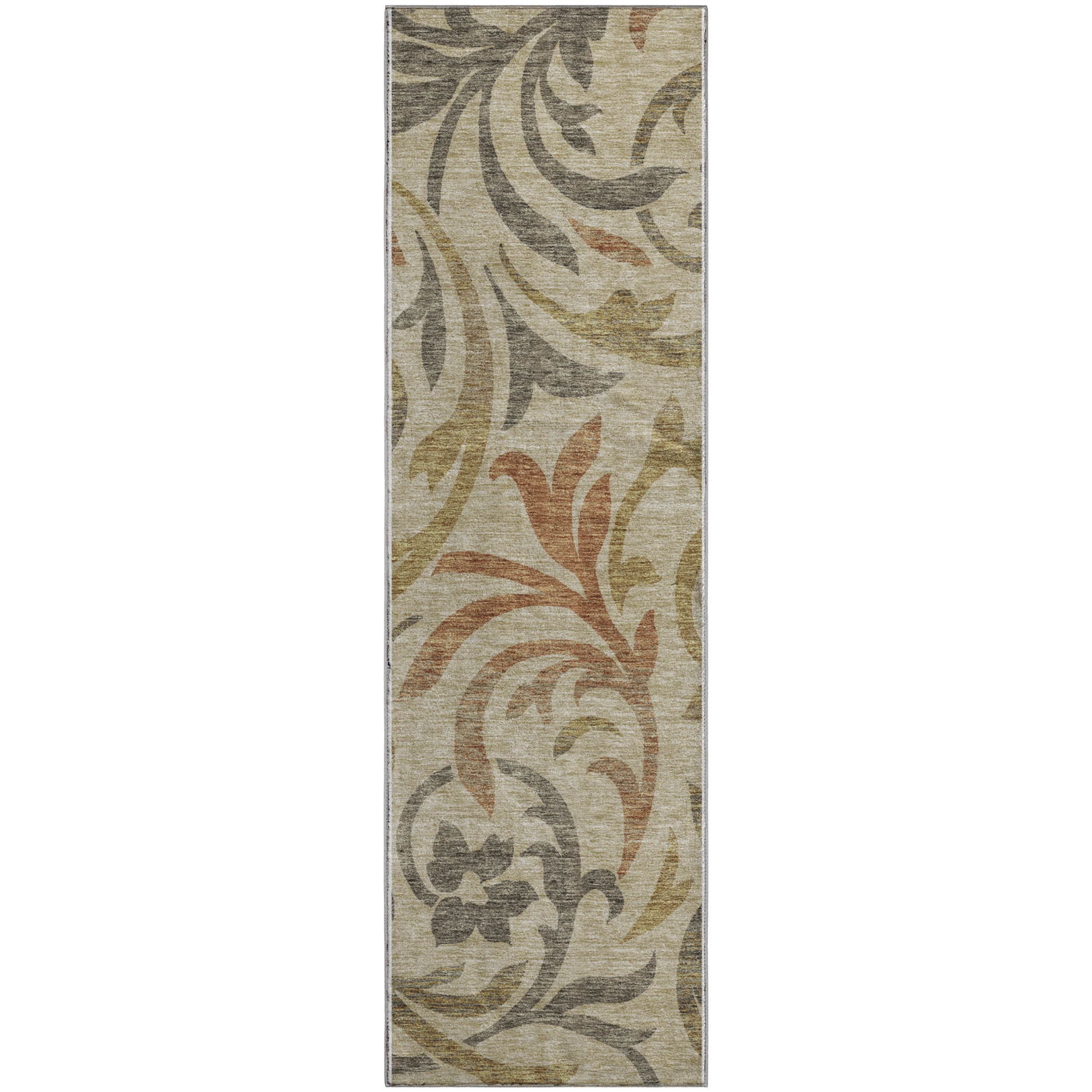 Salzburg Machine Washable Transitional Beige Brown Rug 2'3" x 7'6" #shape_Runner