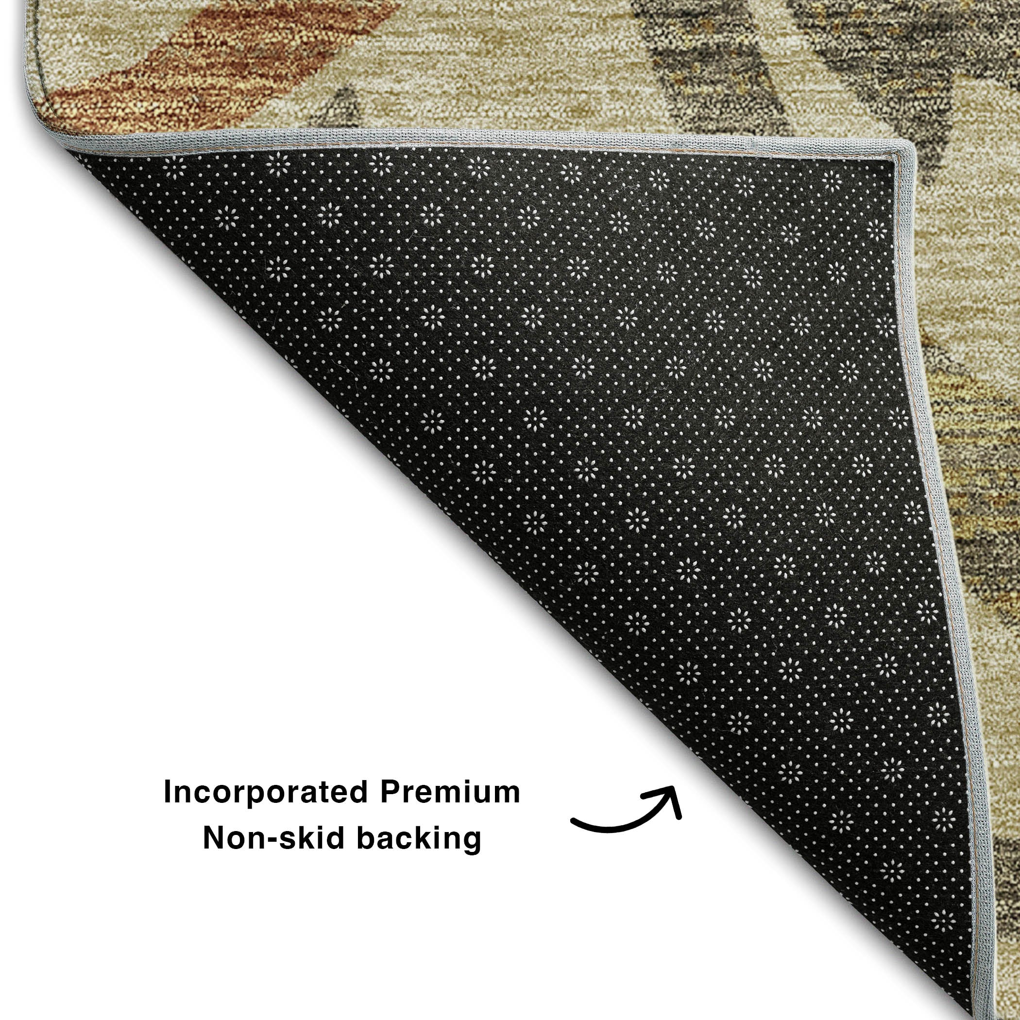 Salzburg Machine Washable Transitional Beige Brown Rug 1'8" x 2'6" #shape_Rectangle