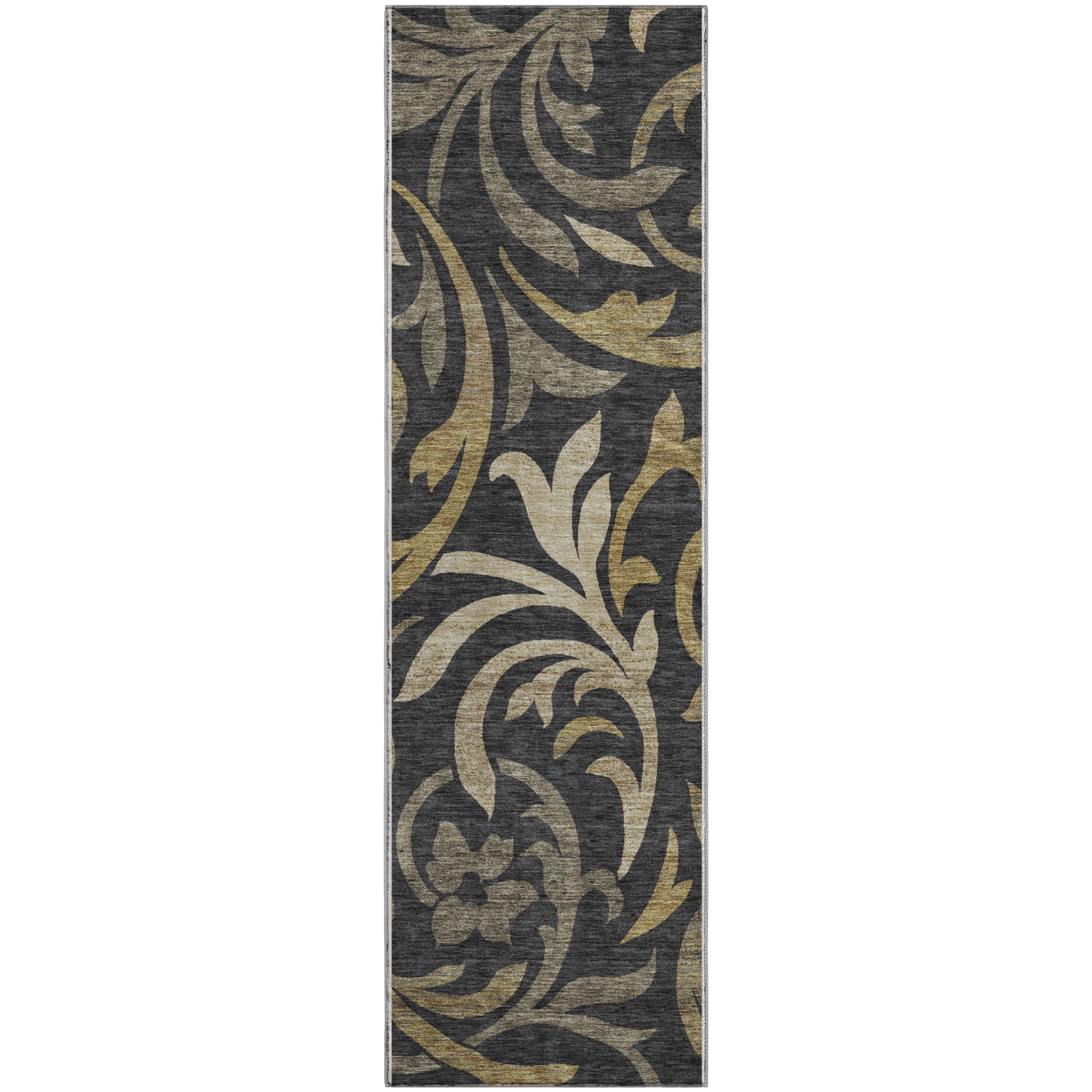 Salzburg Machine Washable Transitional Black Rug 2'3" x 7'6" #shape_Runner