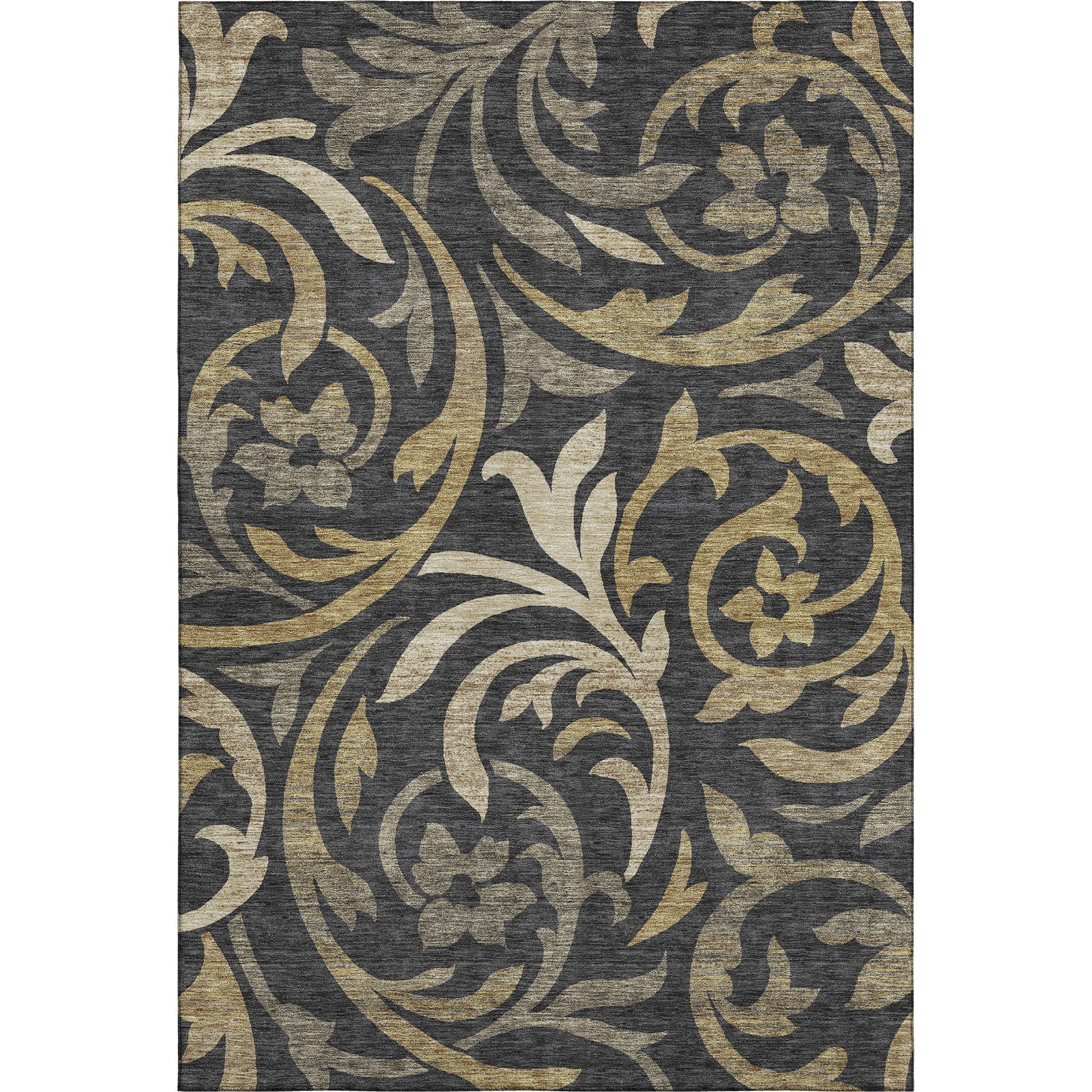 Salzburg Machine Washable Transitional Black Rug 2'6" x 3'10" #shape_Rectangle