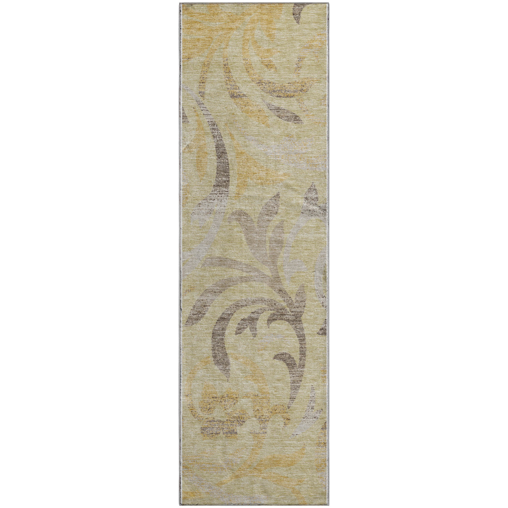 Salzburg Machine Washable Transitional Gold Rug 2'3" x 7'6" #shape_Runner
