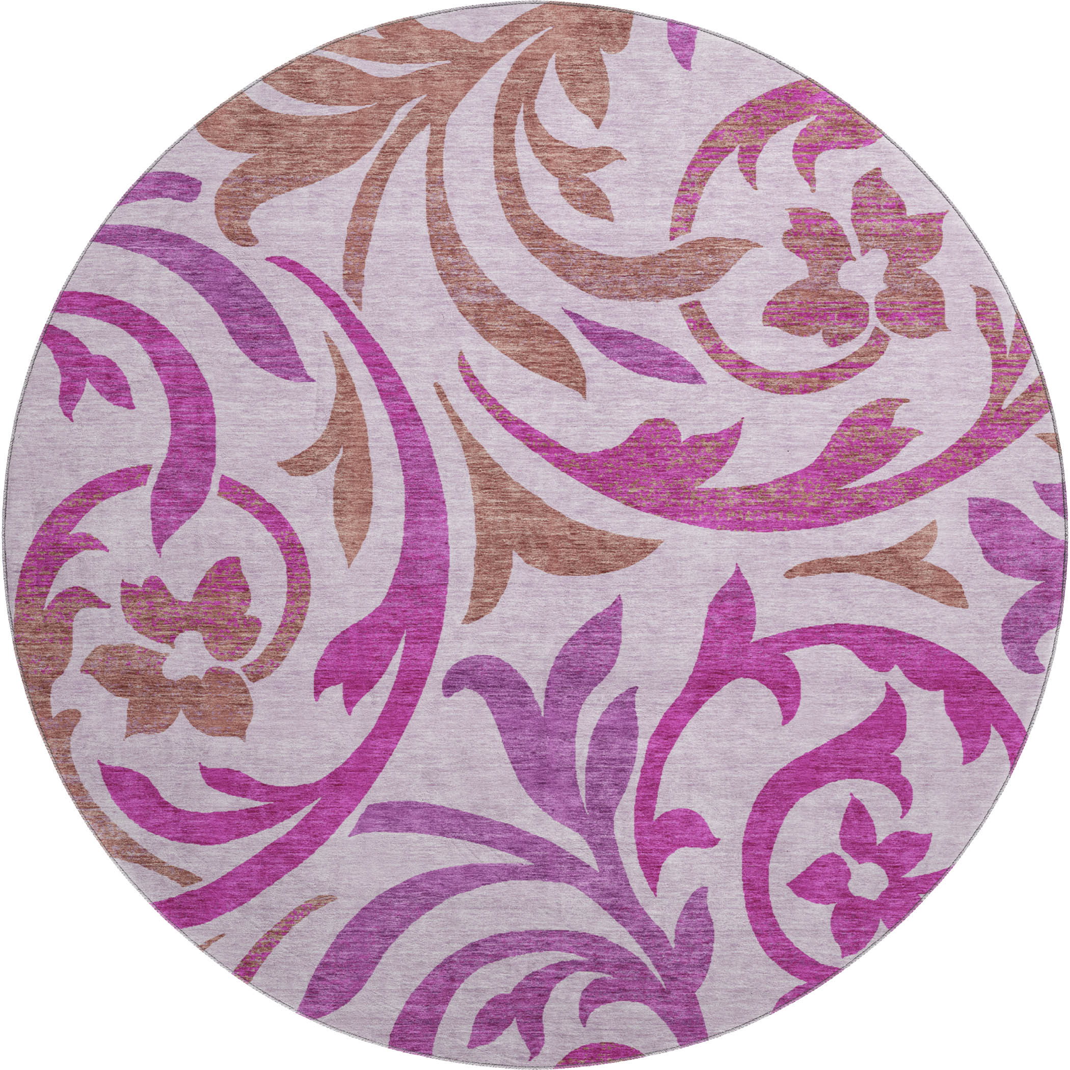Salzburg Machine Washable Transitional Lavender Purple Rug 8' x 8' #shape_Round