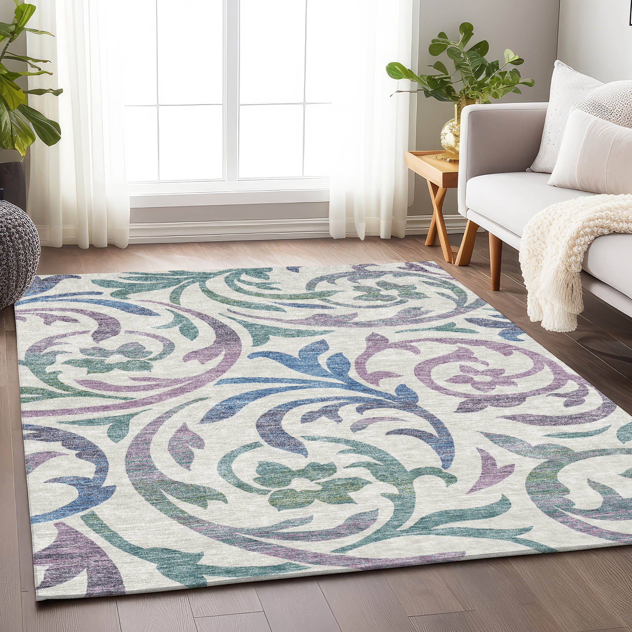 Salzburg Machine Washable Transitional White Ivory Rug 2'6" x 3'10" #shape_Rectangle