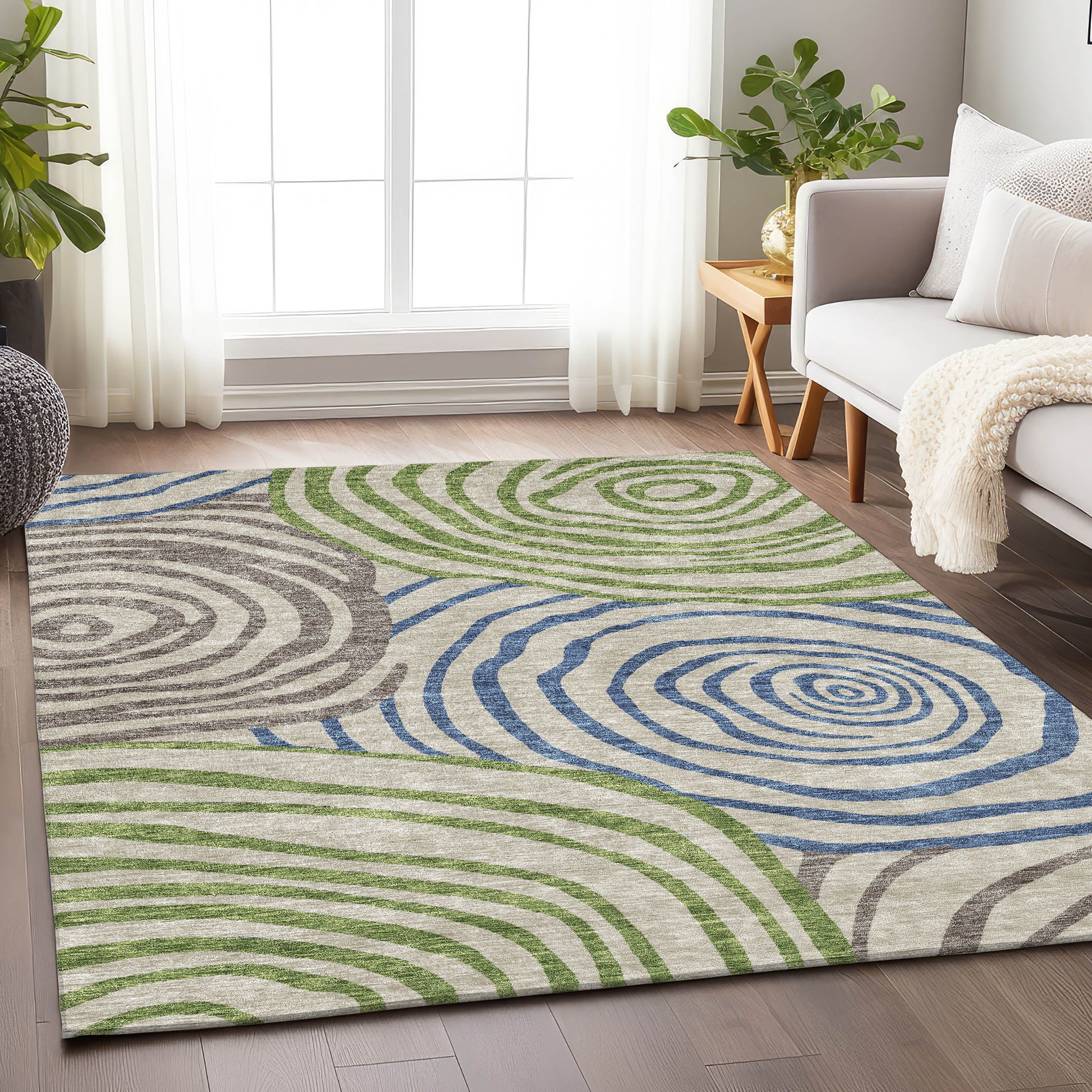 Chiang Mai Machine Washable Transitional Beige Brown Rug 2'6" x 3'10" #shape_Rectangle