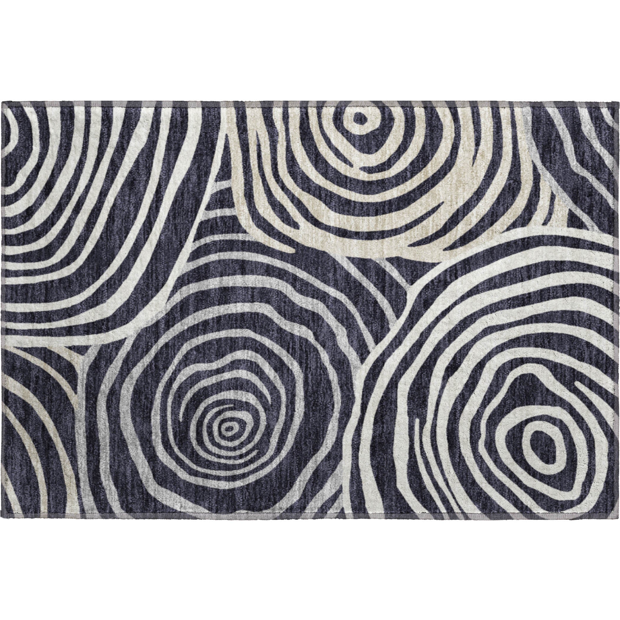 Chiang Mai Machine Washable Transitional Black Rug 1'8" x 2'6" #shape_Rectangle