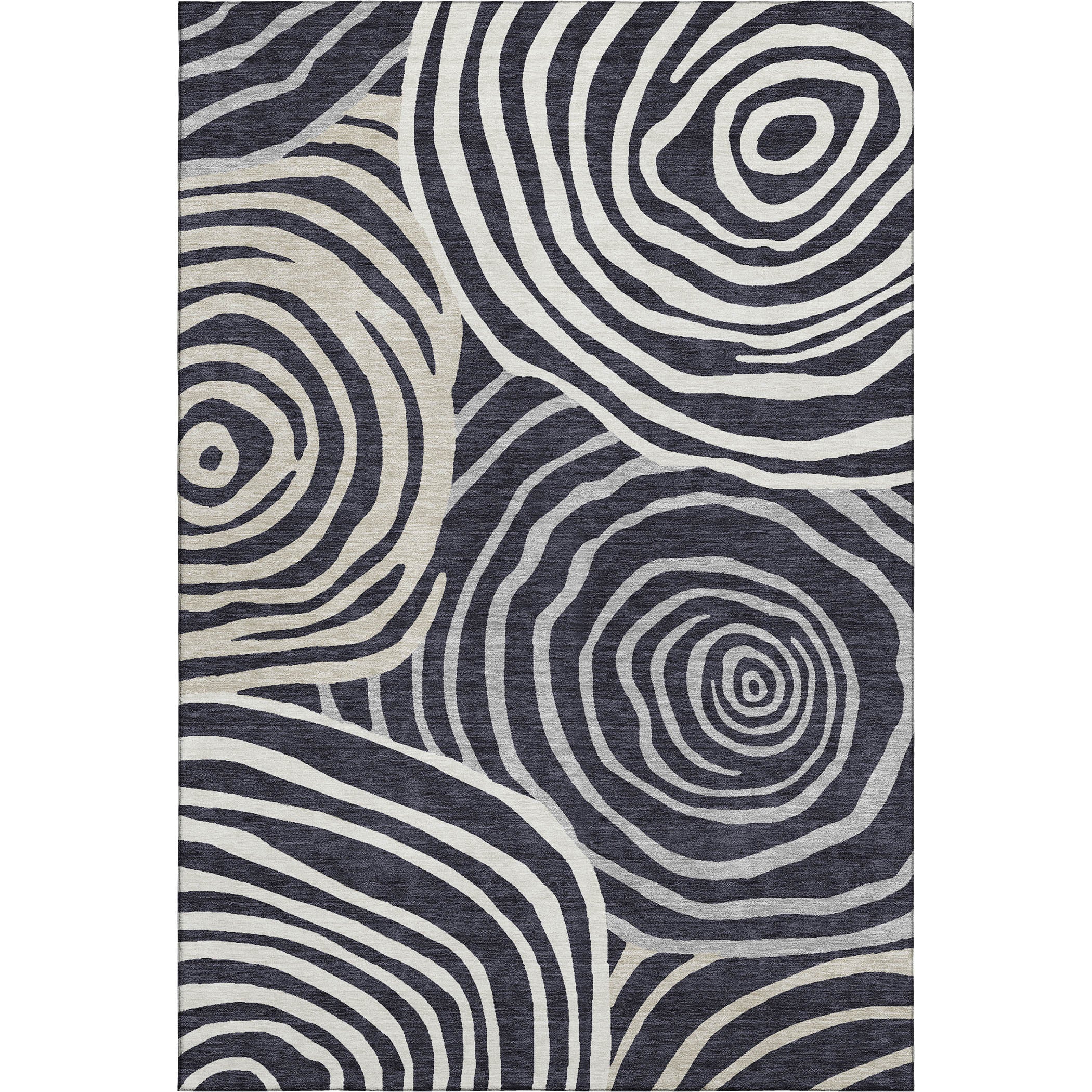 Chiang Mai Machine Washable Transitional Black Rug 2'6" x 3'10" #shape_Rectangle