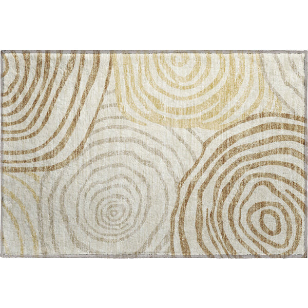 Chiang Mai Machine Washable Transitional Gold Rug 1'8" x 2'6"