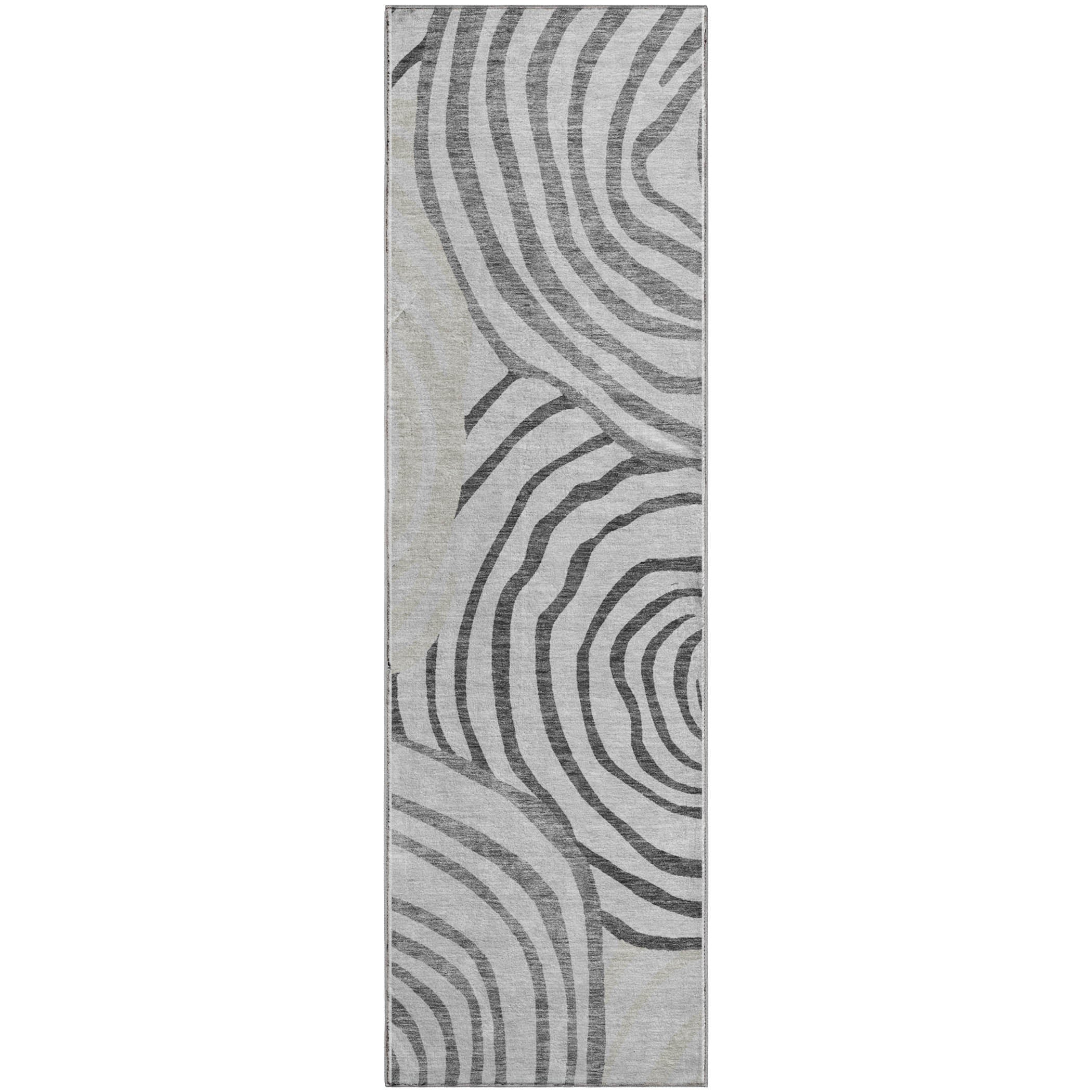 Chiang Mai Machine Washable Transitional Gray Rug 2'3" x 7'6" #shape_Runner
