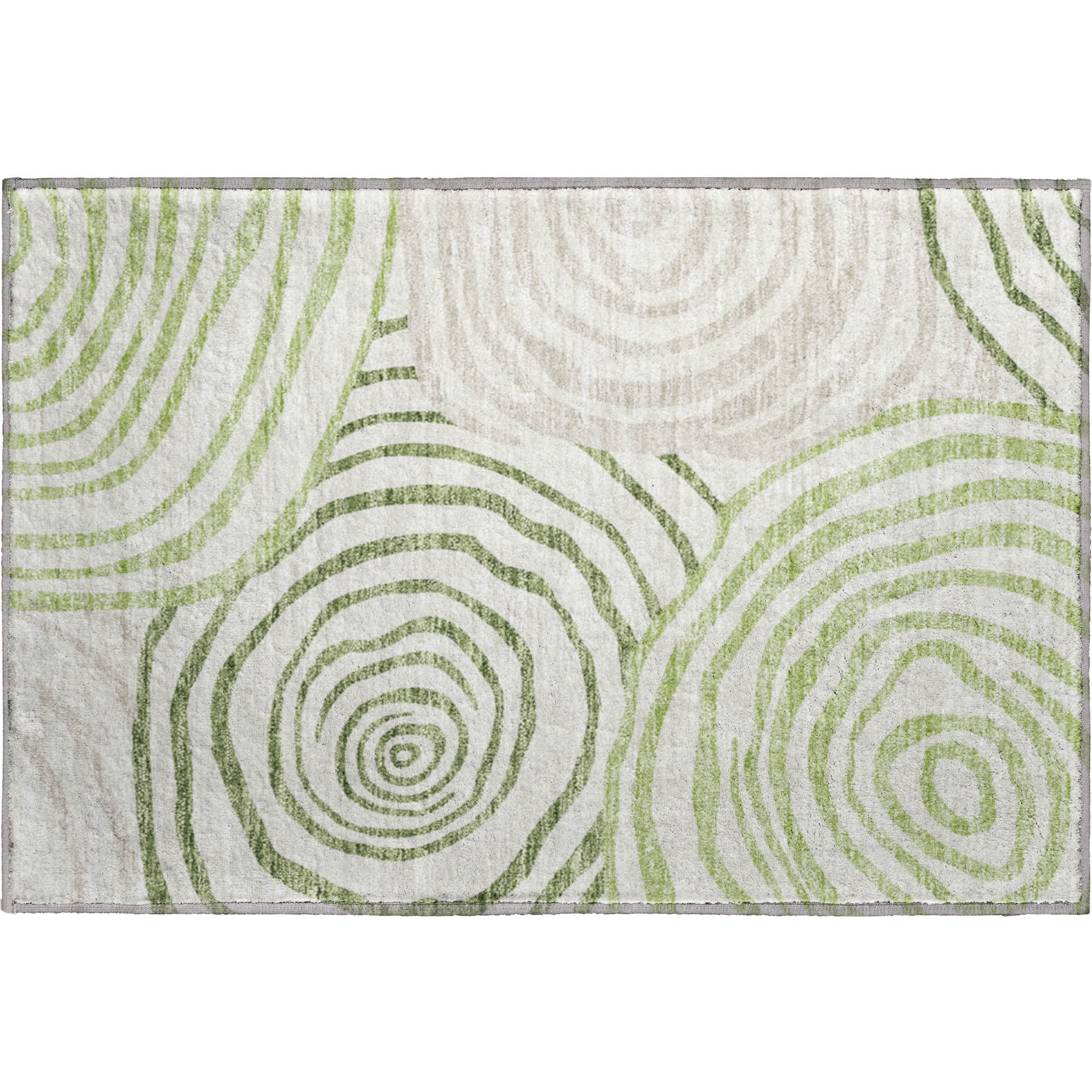 Chiang Mai Machine Washable Transitional Green Rug 1'8" x 2'6" #shape_Rectangle