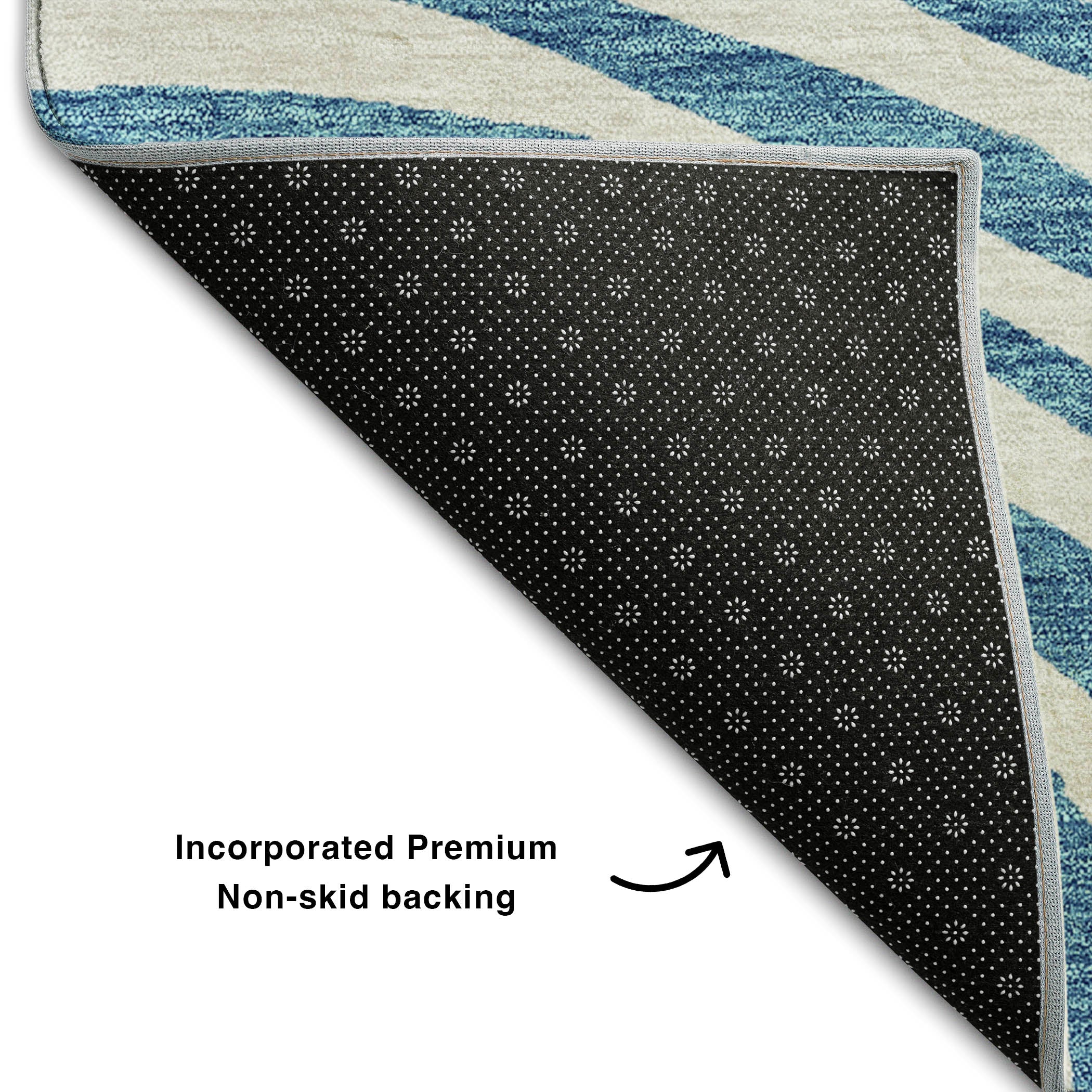 Chiang Mai Machine Washable Transitional Teal Rug 1'8" x 2'6" #shape_Rectangle