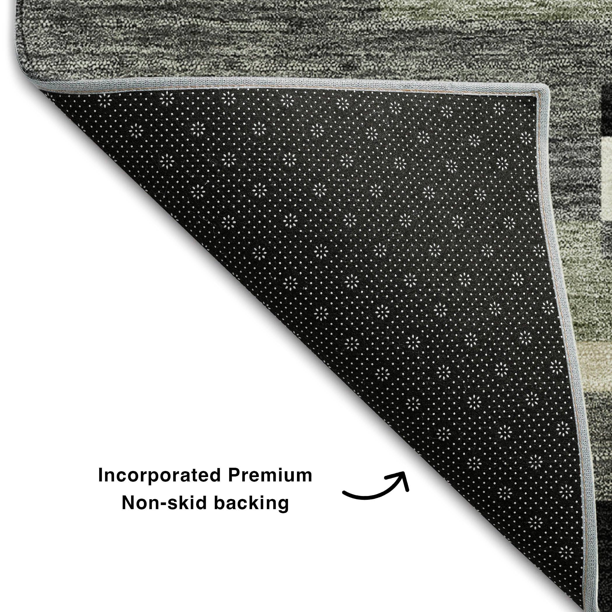 Bruges Machine Washable Transitional Black Rug 1'8" x 2'6" #shape_Rectangle